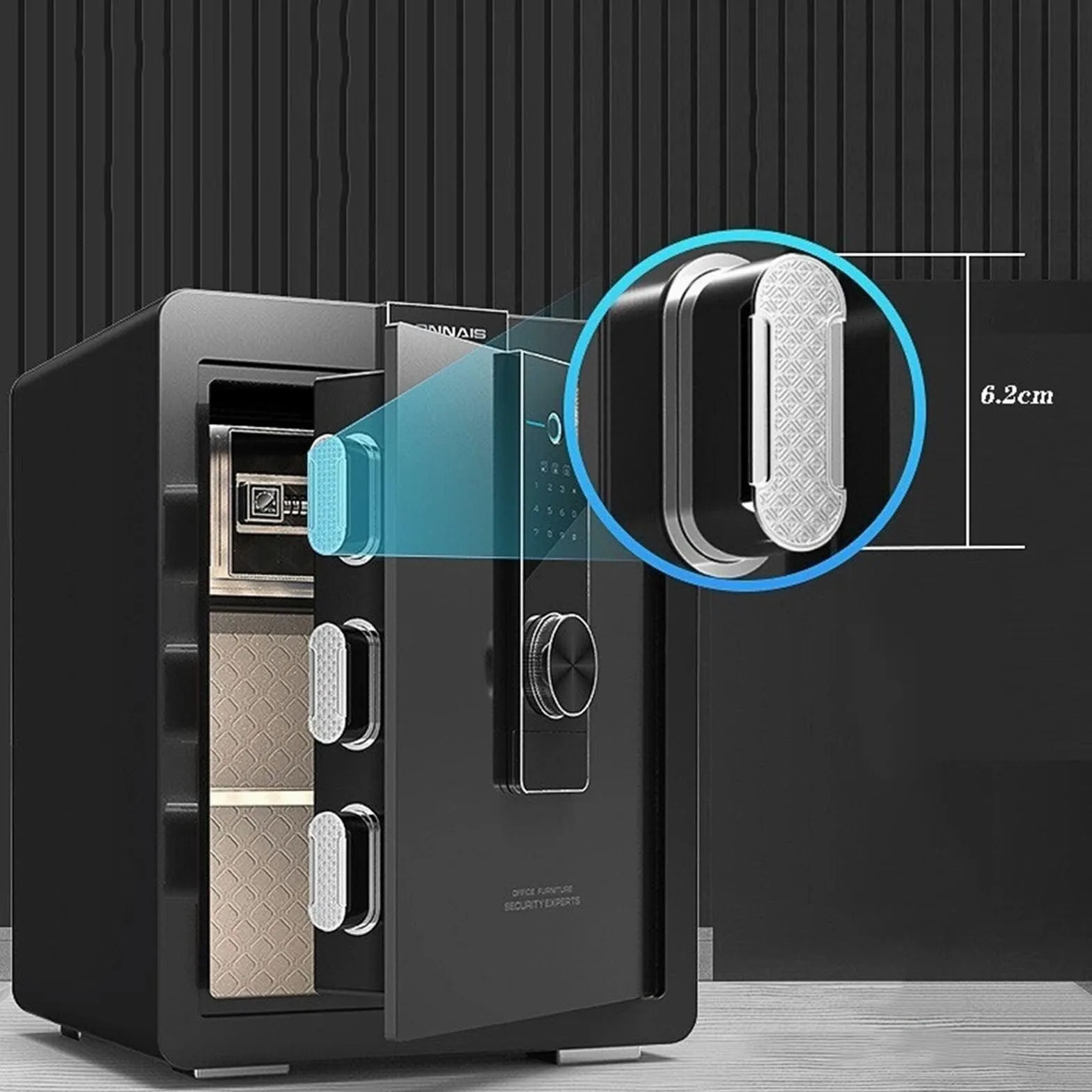 Cassetta di Sicurezza Home Piccolo armadietto for documenti da ufficio con password for impronte digitali sicuro da 45 cm Cassetta di sicurezza antifurto interamente in acciaio Adatto alle famiglie (