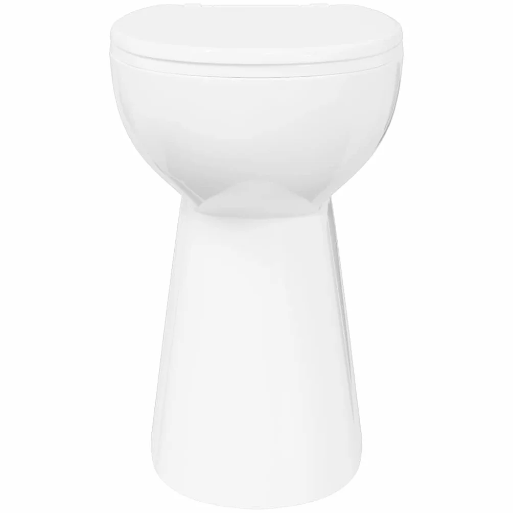 vidaXL WC Rimless Ceramica Bianco 50,5x36,5x50 cm Sedile Soft-Close Altezza Comfort +7 cm WC a Coppia Stretta Design Slim