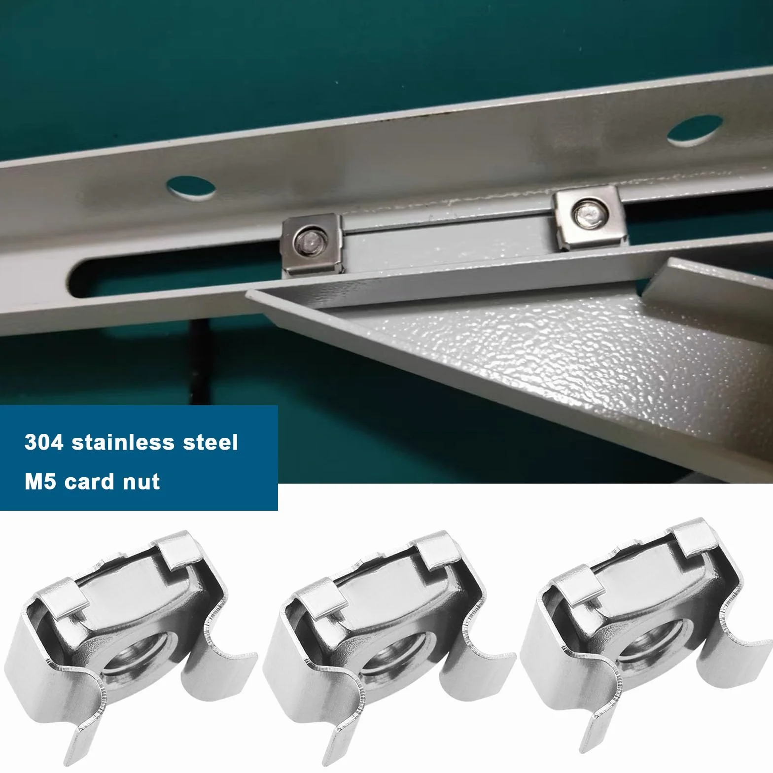 EMSea M5 304 Stainless Steel Cage Nuts 20-Pack for Server Rack Network Cabinet