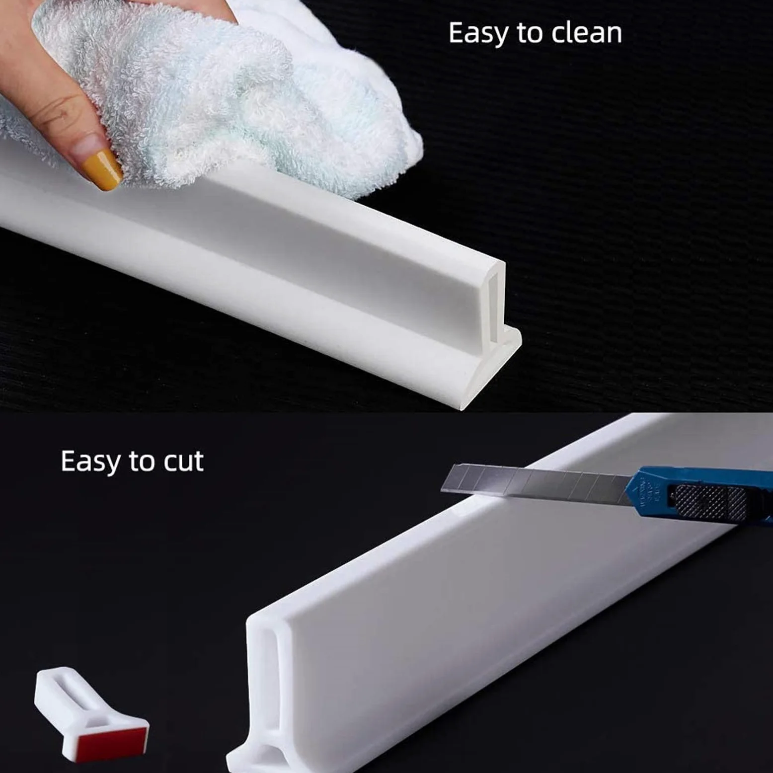 Striscia di tenuta trasparente per porta della doccia, accessorio da bagno impermeabile da 170 cm, previene perdite d'acqua e troppopieno, perfetta per docce, vasche da bagno e aree umide