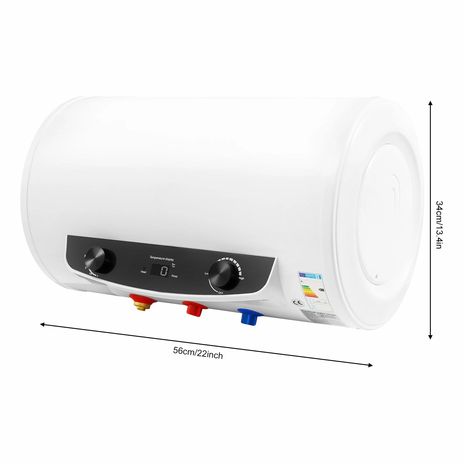 Scaldacqua calda, scaldabagno da parete, 2 KW, 35 l, scaldabagno elettrico a LED, scaldabagno per cucina, bagno, parrucchieri, bagni