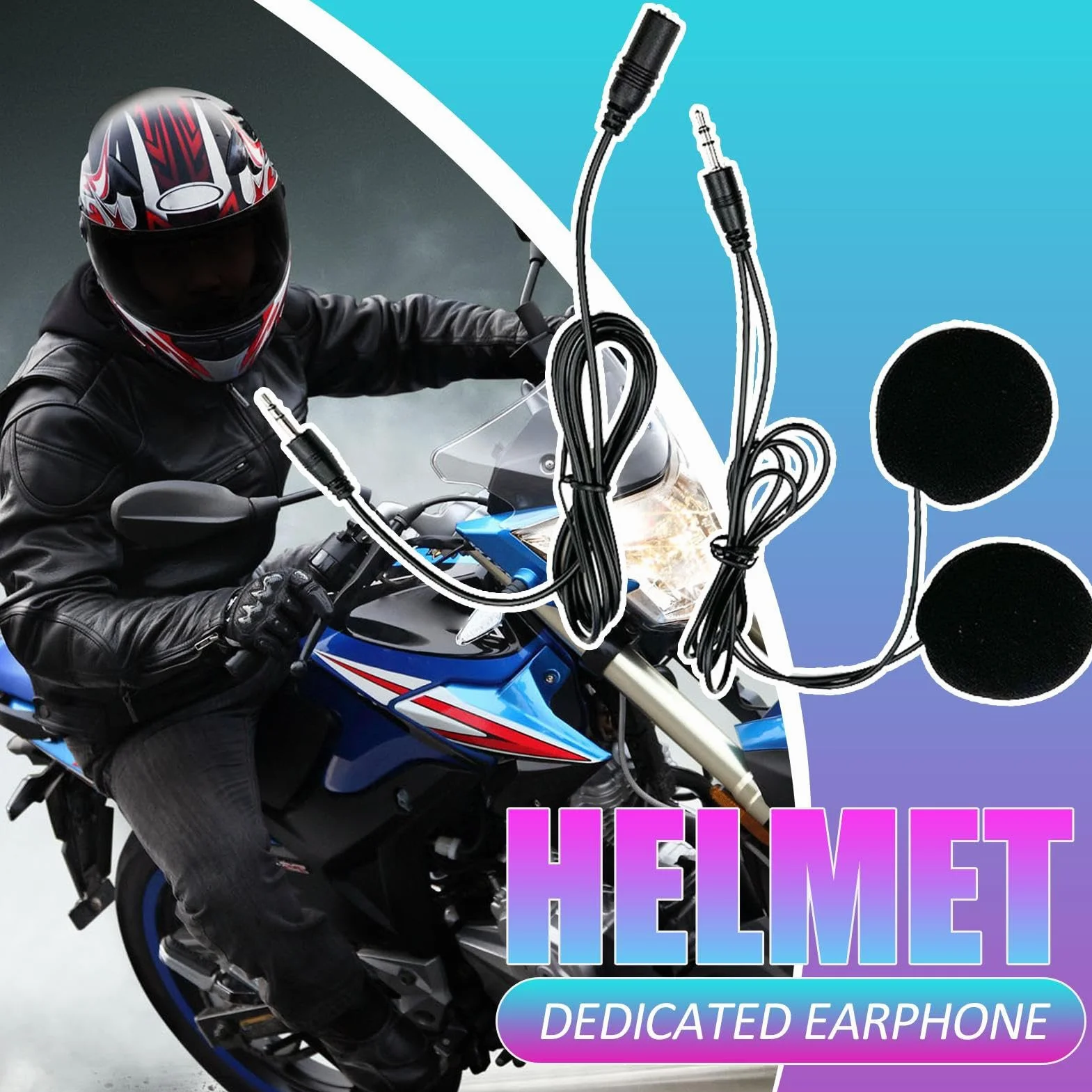 Genérico Altoparlanti per casco da motocicletta: microfono per casco senza fili, audio ad alta fedeltà | Dispositivo di comunicazione di cancellazione del rumore per moto da neve, moto sport