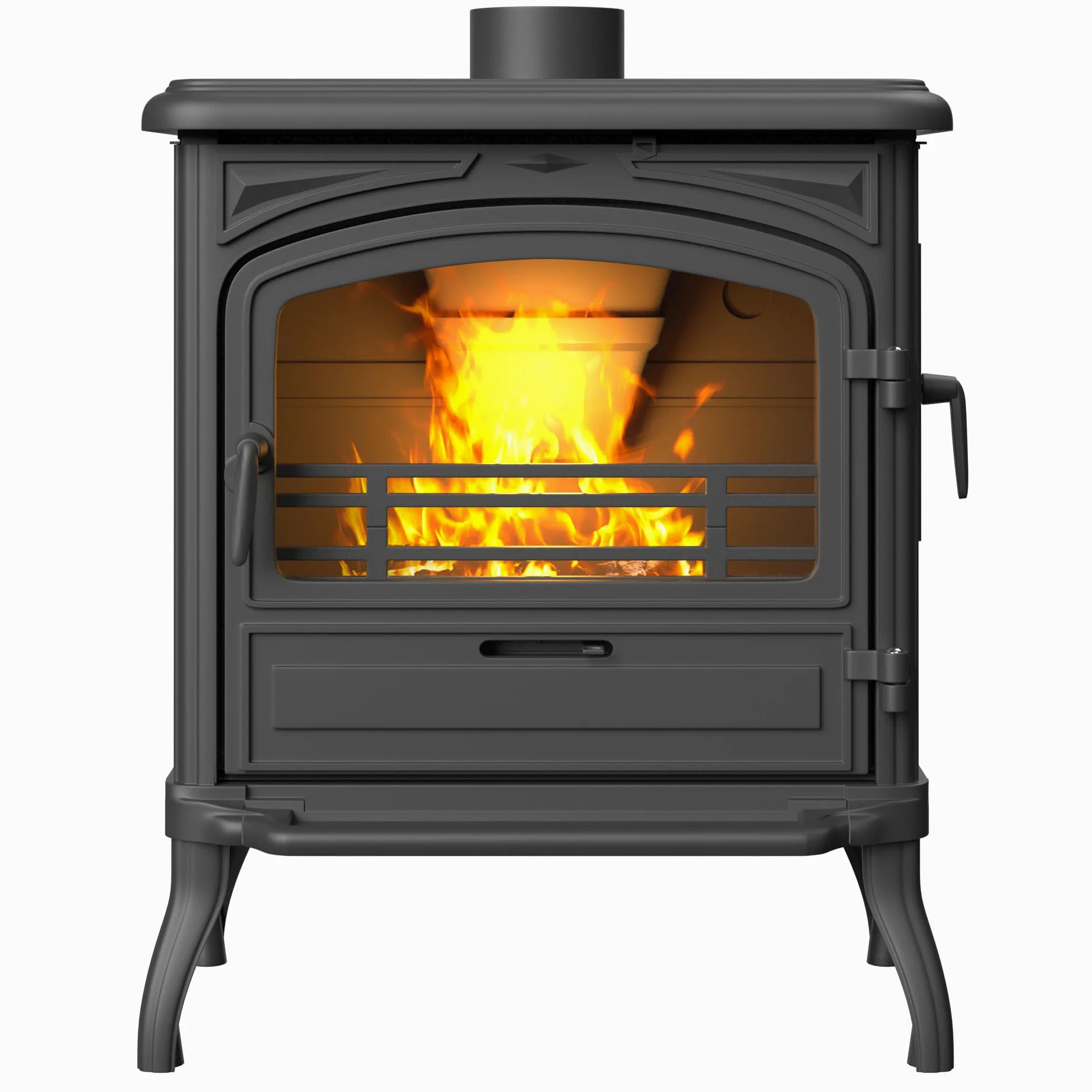 Stufa a legna libera installazione, in ghisa nera 10kW - Premium EOS S13 ECO