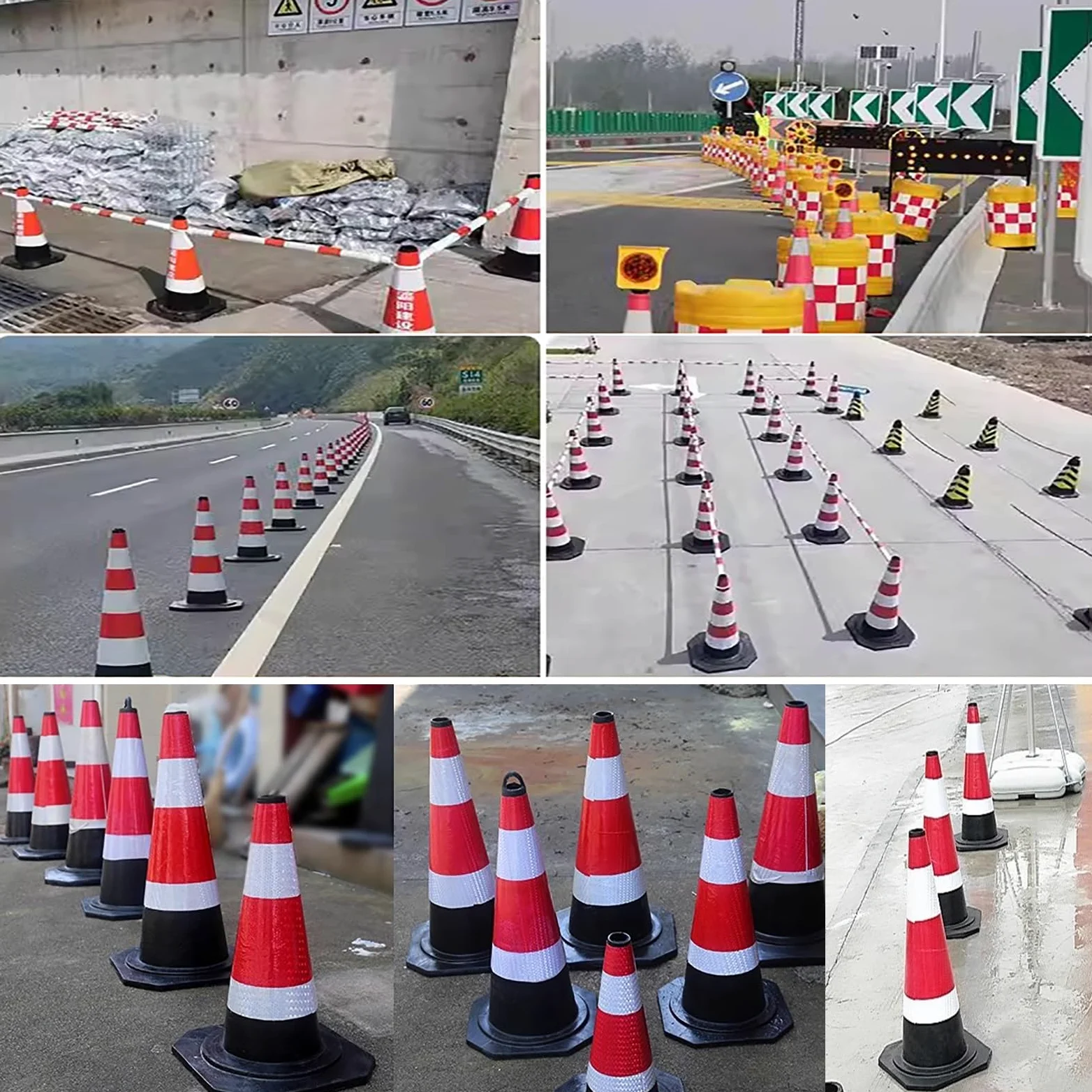 Coni di sicurezza stradale, cono di sicurezza stradale portatile da 28 pollici, coni di delimitazione del traffico impilabili, montaggio su marciapiede per impieghi gravosi, confezione da 1,