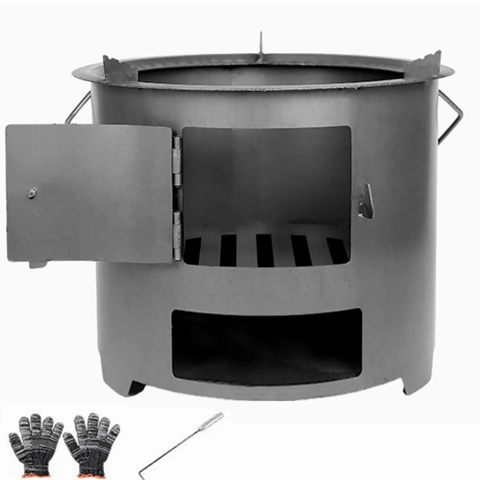 Stufa a Legna Portatile, Stufe a Legna da Campeggio per Cucinare, Barbecue e Riscaldamento, Design in Acciaio Resistente per Campeggio, Escursionismo e Uso di Emergenza(27cm/10in)
