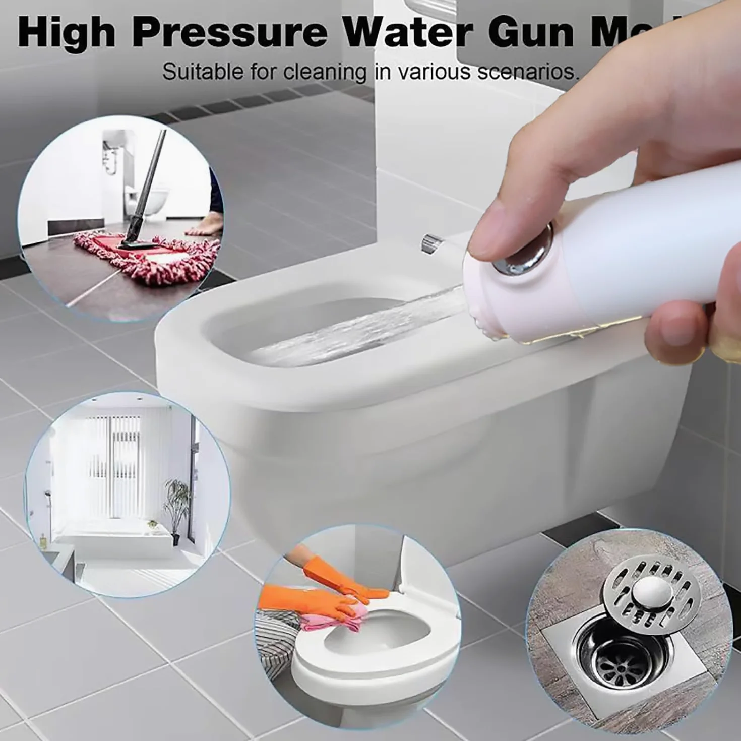 Soffione doccia con palmare, Soffioni doccia ad alta pressione, flusso elevato anche con bassa pressione dell'acqua - Set soffione doccia a mano a 3 modalità con tubo di ricambio/staffa/filtri in