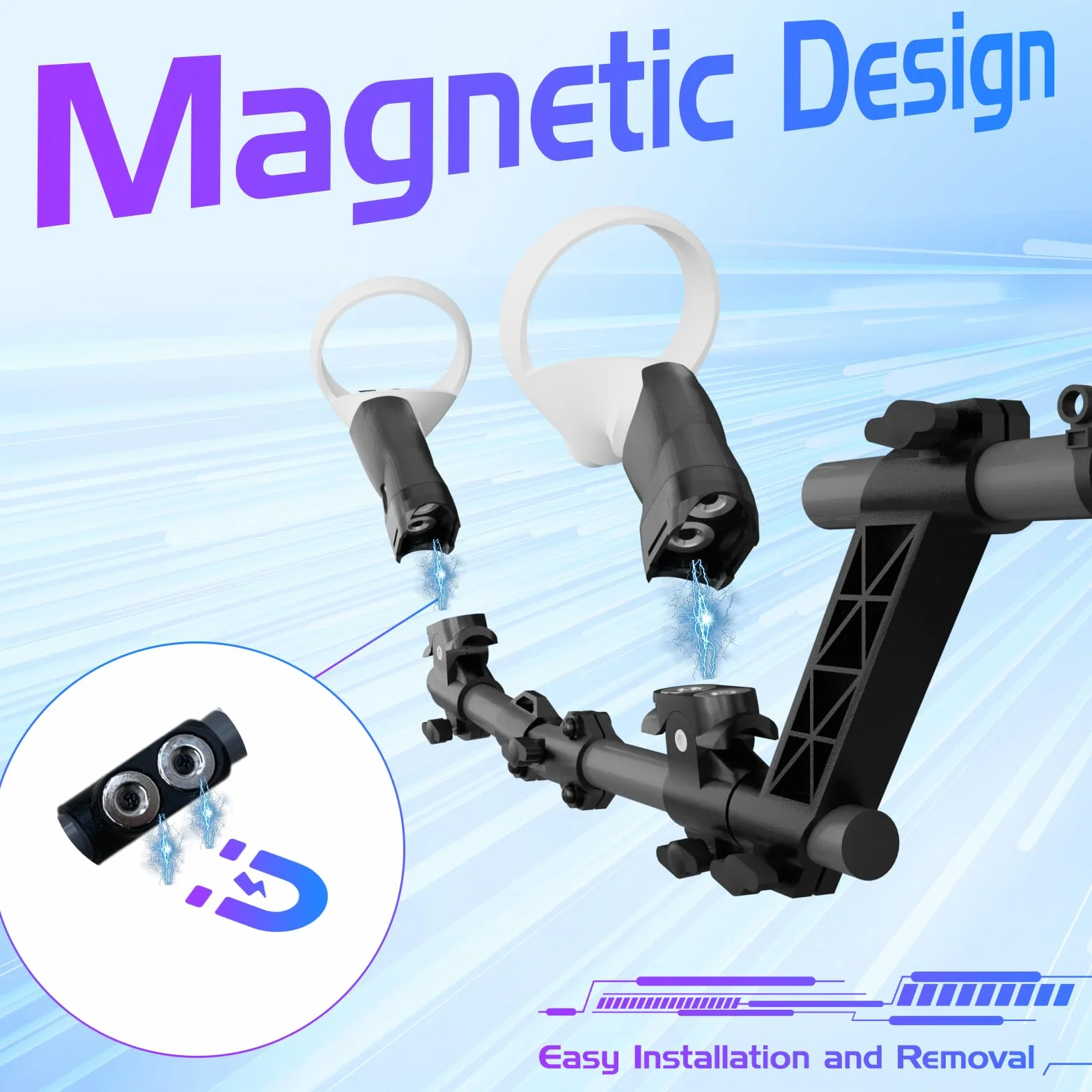Baomaeyea VR Gunstock per Meta Quest 2, calcio della pistola compatibile con le impugnature del controller VR Meta Quest2 per migliorare la stabilità e il controllo dell'adattatore magnetico per fucil