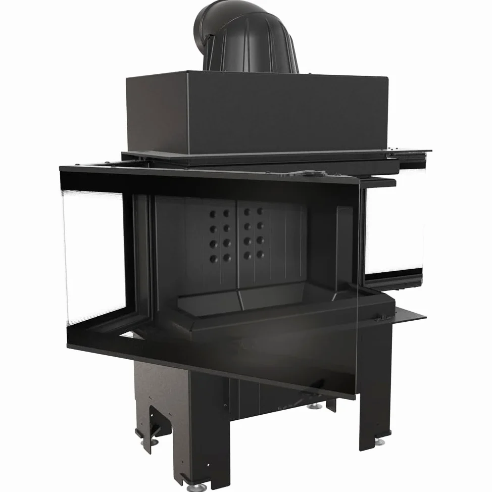 KRATKI Inserto per camino in acciaio a legna NBC 7 kW Ø160 bifacciale A+ | Acciaio nero, efficienza 83%, classe A+. Ecodesign, BImSchV 2, Kratki PRO; per recupero calore.; combustione efficiente