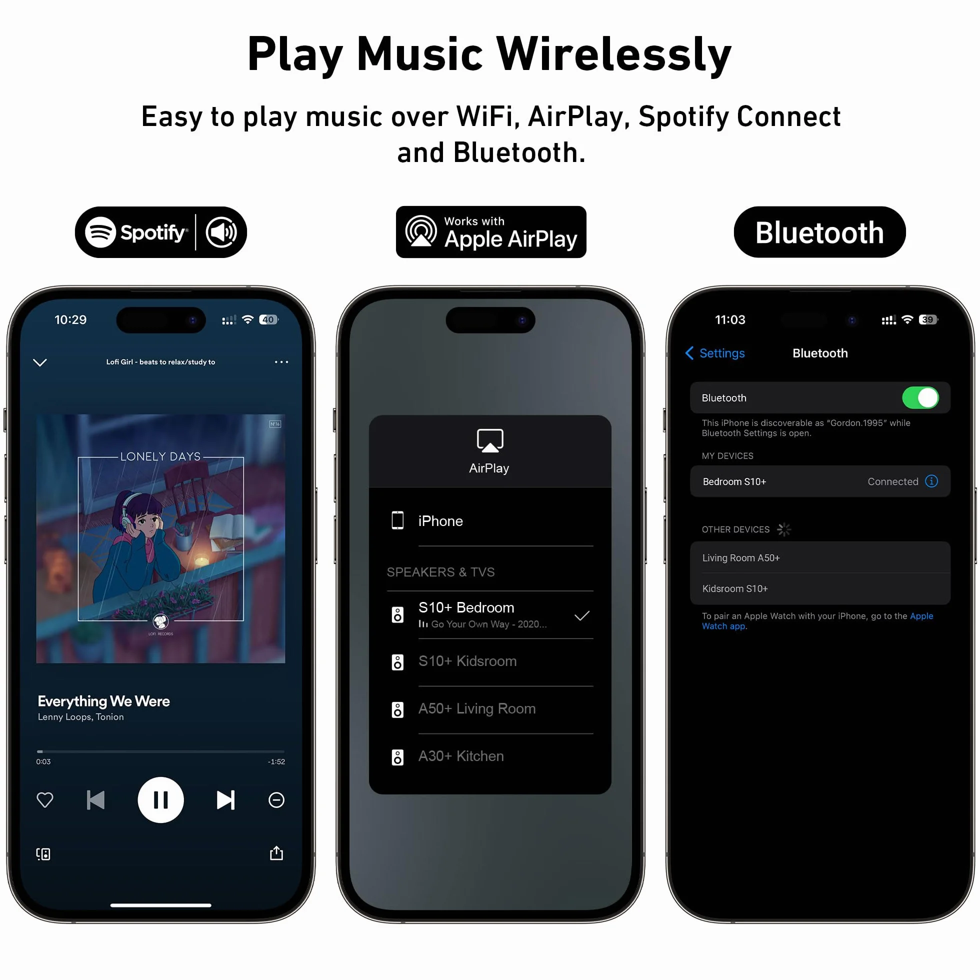 Arylic S10+ Ricevitore Audio AirPlay, Stereo Multiroom con uscita SPDIF, Streaming Musicale WiFi e Bluetooth, Trasmette Musica HD lossless da Spotify, Amazon Music, Tidal ecc.