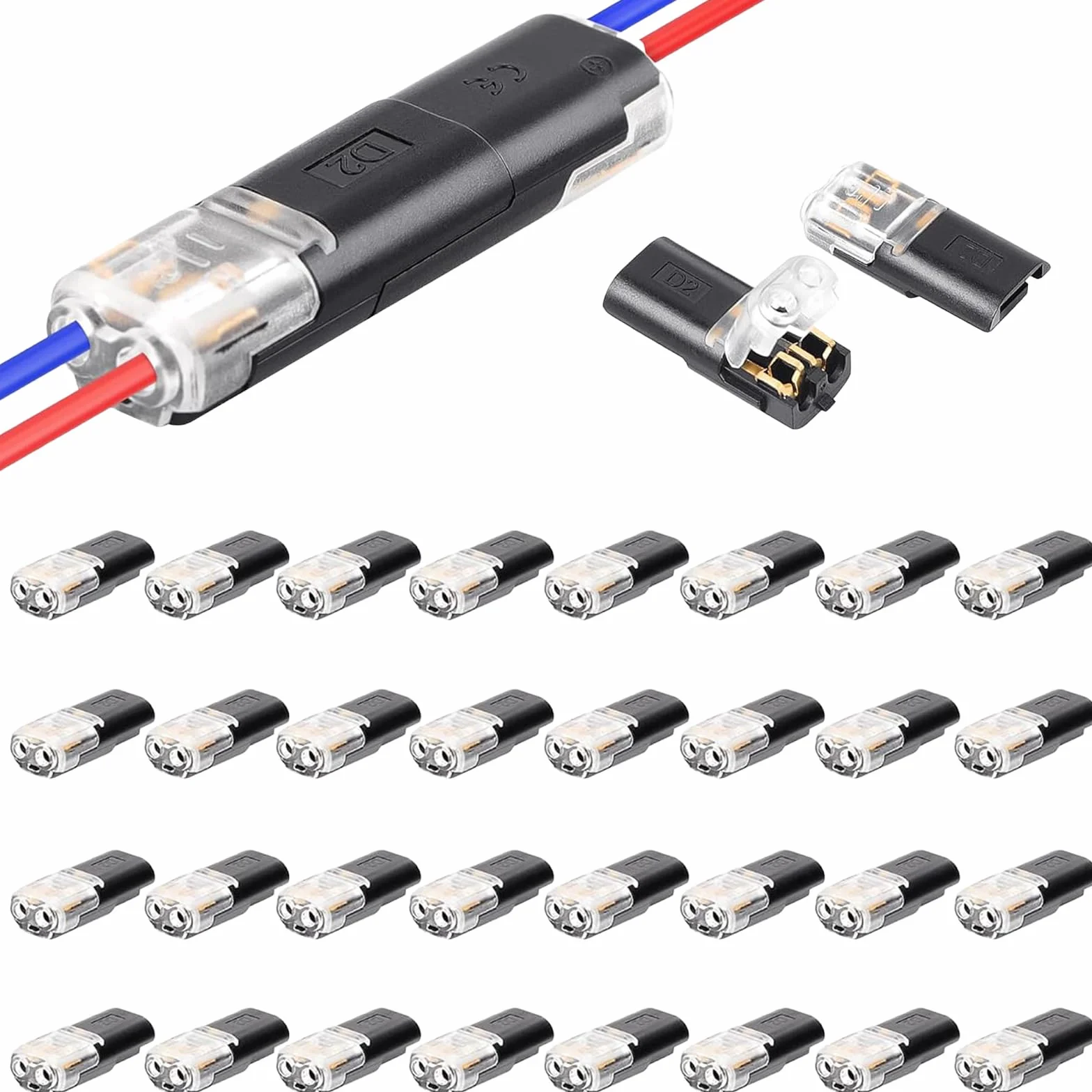 YESLUSY Connettori Elettrici Rapidi 12V 2 Pin Impermeabili AWG 18-22