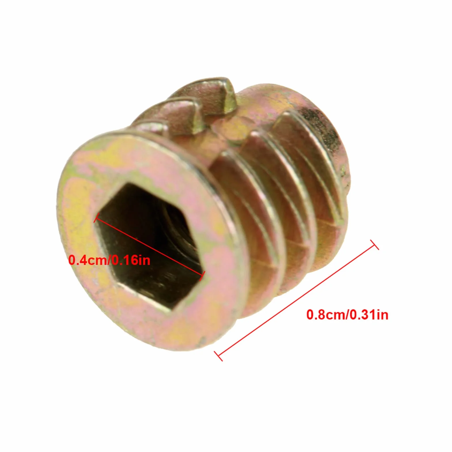 Bulloni filettati M4 8mm in lega di zinco con interno esagonale per legno