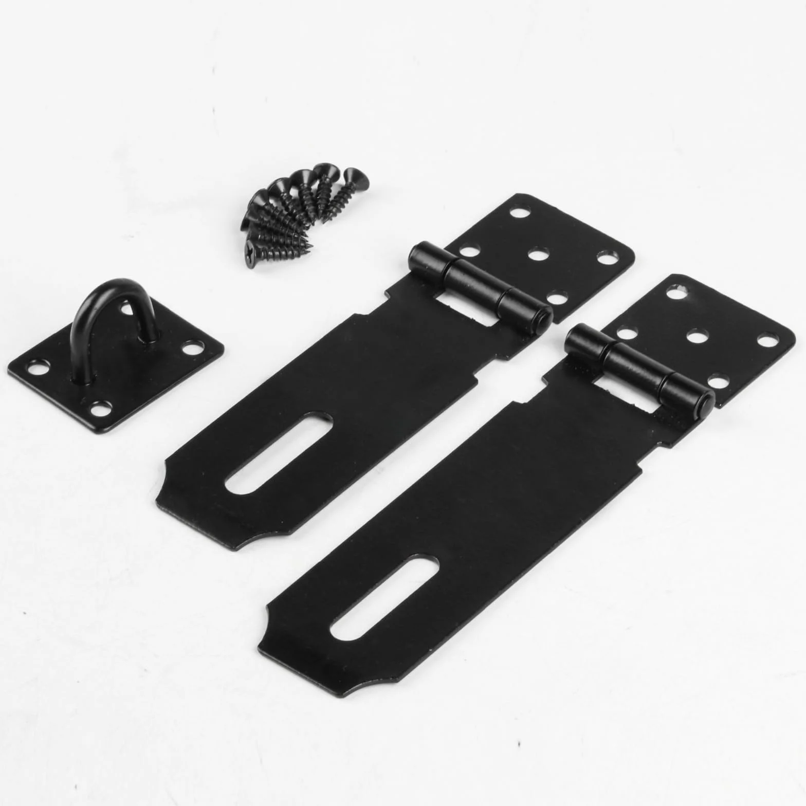 Lucchetto Hasp in Acciaio Inox 127 mm/106 mm per Armadietti Cancelli Capannoni Nero