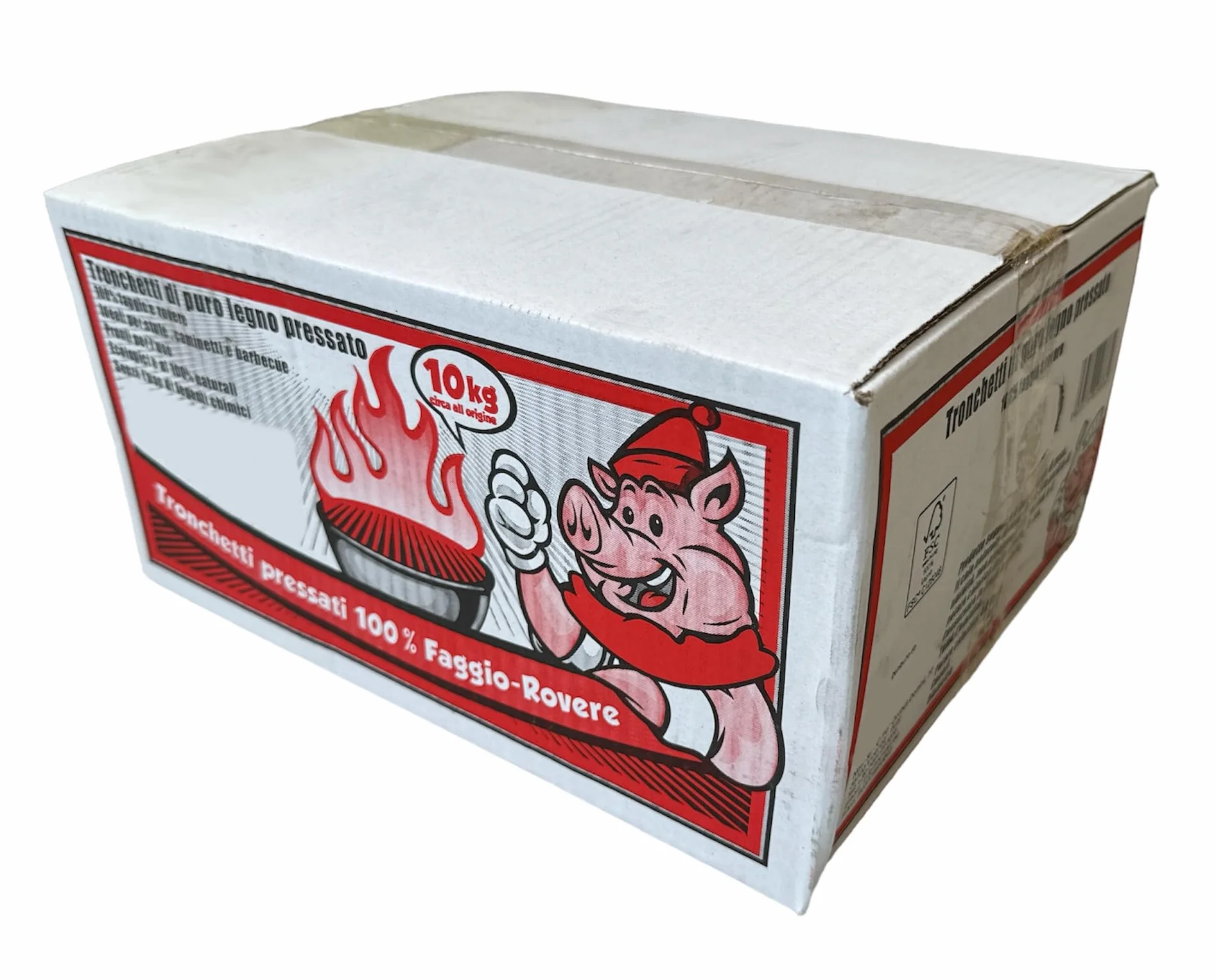Tronchetti in Legno Pressato 100% Faggio e Rovere 10 Kg Biocombustibile per Caminetti e Stufe