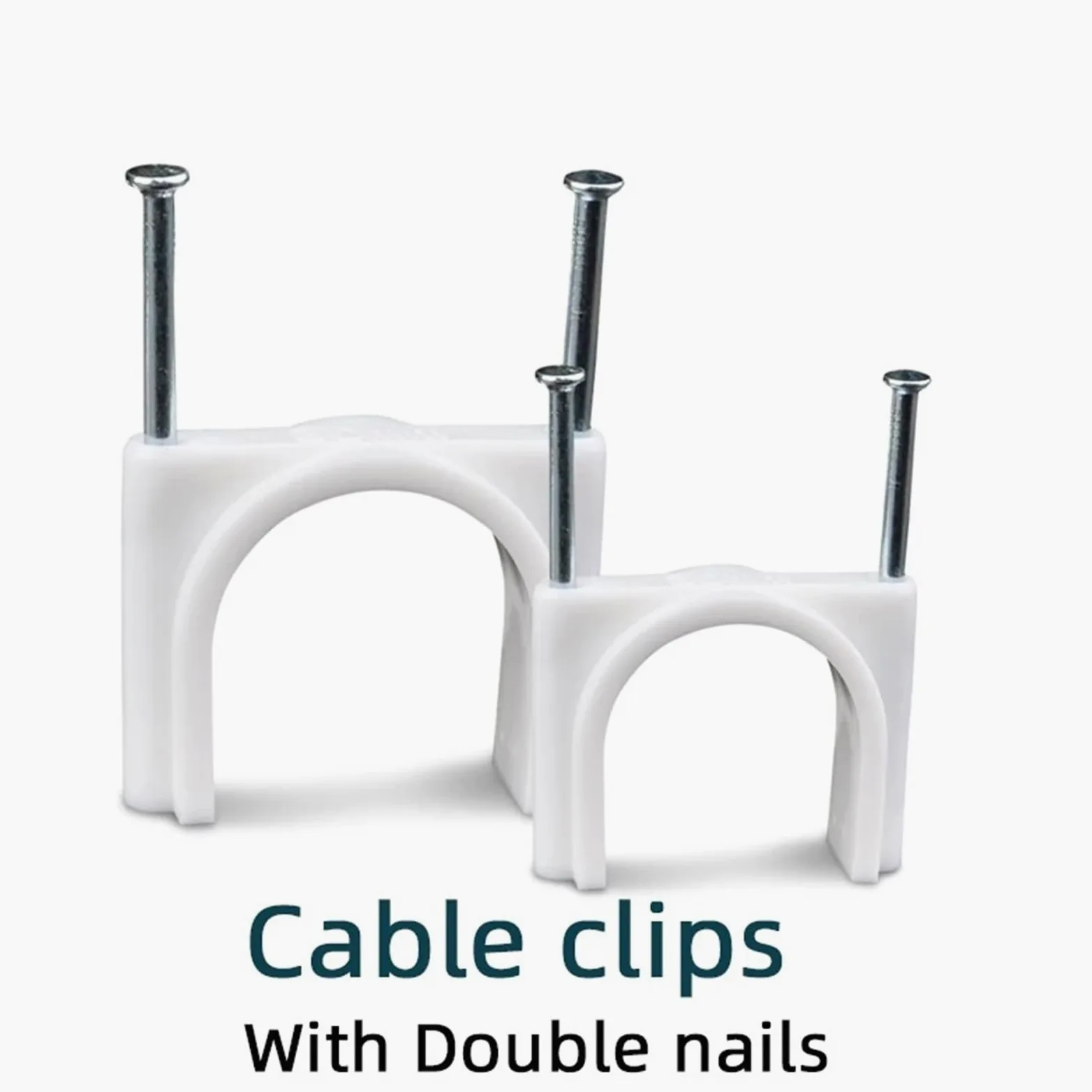 Clip a Muro per Cavi Doppio Chiodo Rotondo Cavo Pinze 30/32/35/40/50mm Gestione Cavo Elettrico Tie Holder Cerchio Pianta Salire Parete Chiodo Nero(32mm)