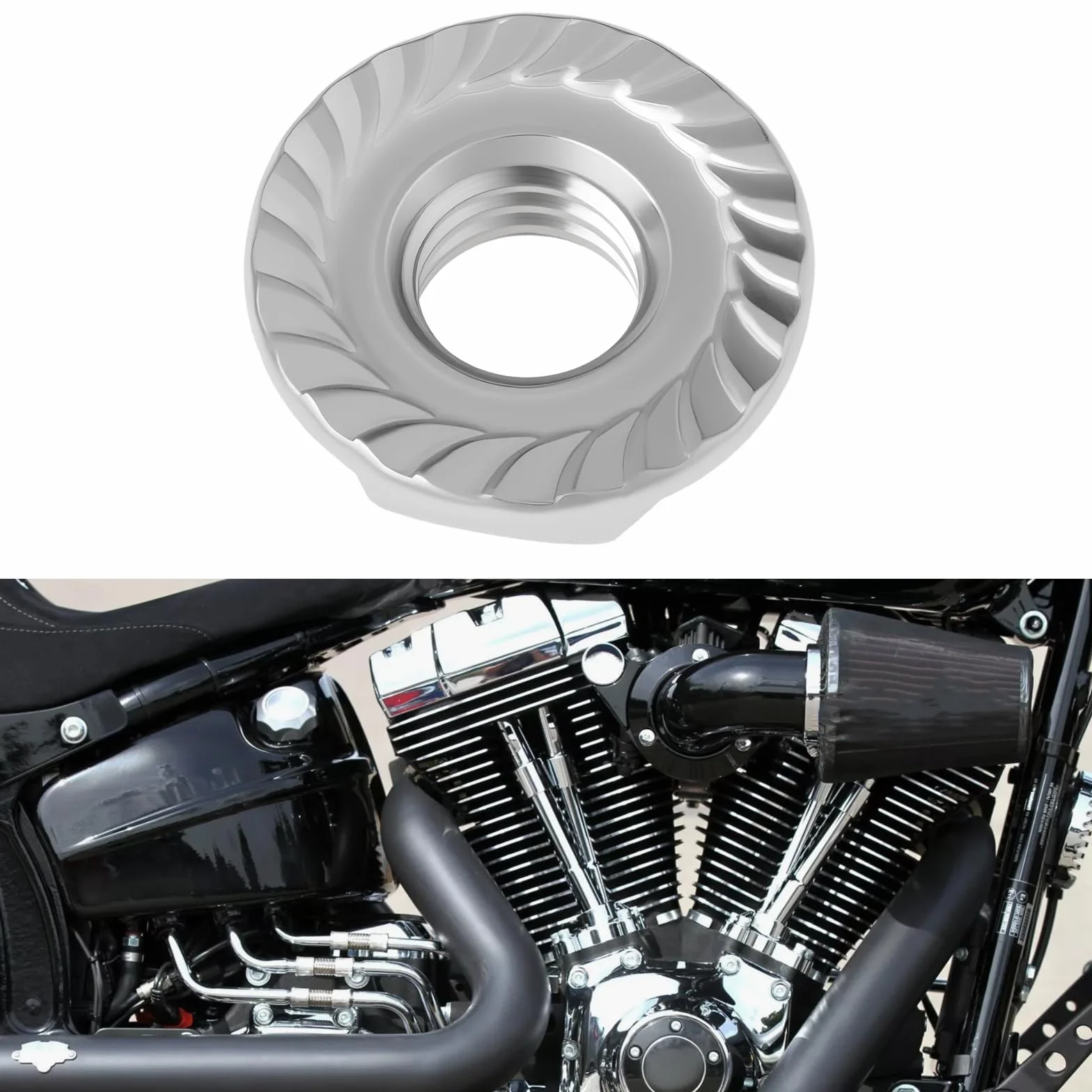 EMSea 4 Pezzi Dadi Flangiati Esagonali In Acciaio Inossidabile 5/16-24 UNF Compatibili Con Harley Davidson Big Twin Collettori Di Scarico