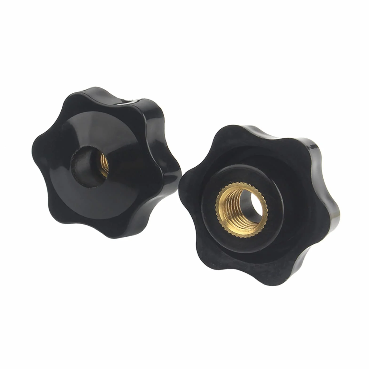 Stella Dadi con manico 10Pcs Dadi di serraggio Plastica Zigrinato Manopole Rame Core Thread M5 M6 M8 M10