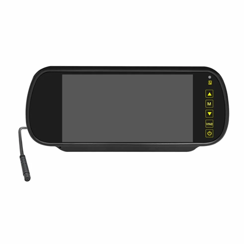 Monitor LCD per Auto da 7 Pollici con Specchietto Retrovisore, Schermo di Parcheggio, 2 Ingressi AV, Display Automatico per Assistenza Alla Telecamera Posteriore, Facile da Usare, Resistente