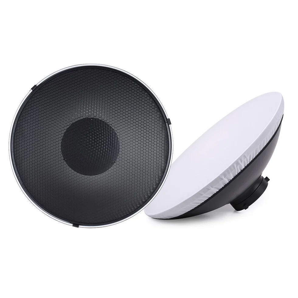 Andoer Diffusore flash per studio fotografico 41 cm montaggio Bowens e riflettore con griglia a nido d’ape in morbido tessuto