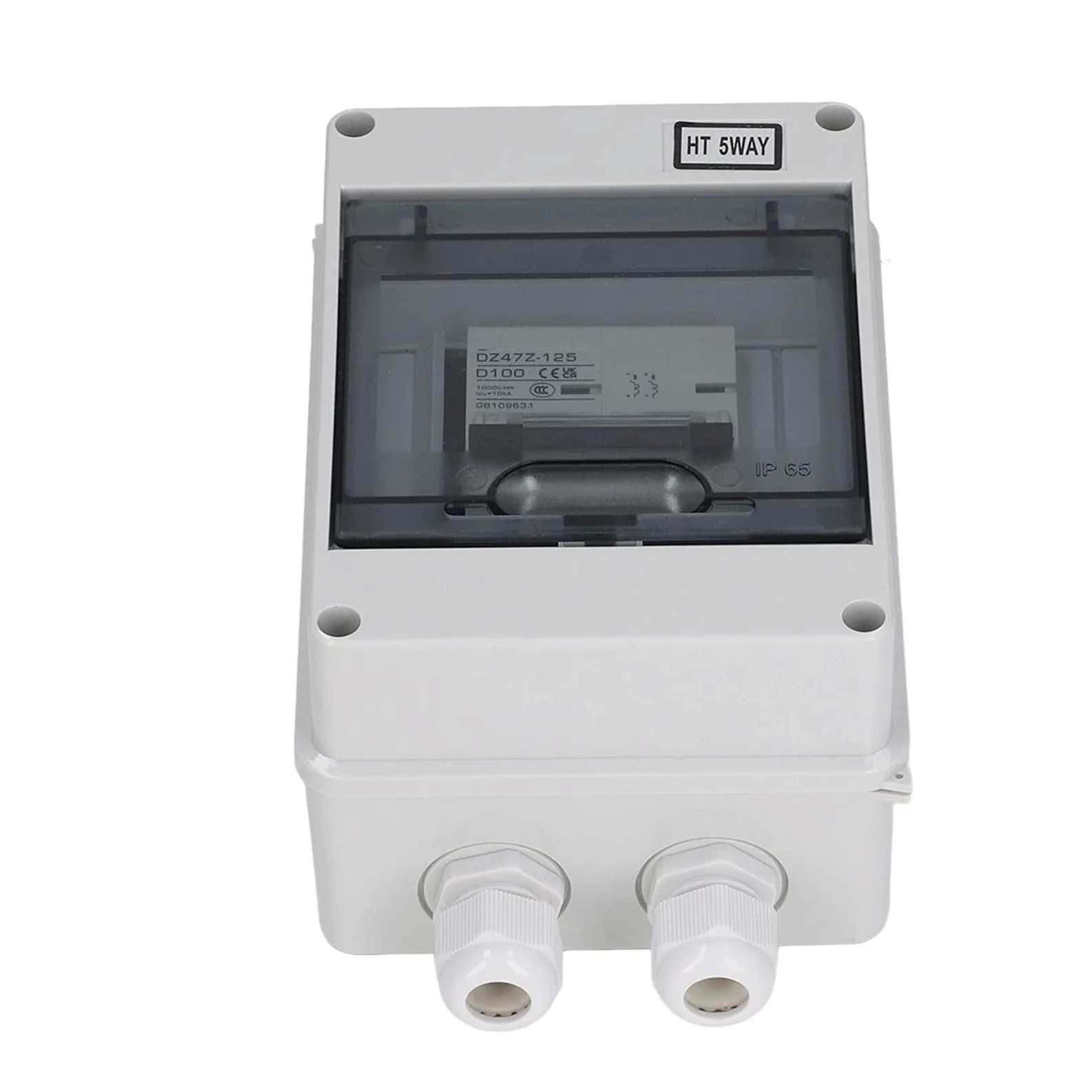 Wakects SG DC Interruttore Automatico Miniaturizzato PA66 2P Isolatore di Circuito DC 100A 1000V IP65 Copertura Trasparente Ampio Spazio di Cablaggio per Impianto Solare Fotovoltaico RV Off Grid e