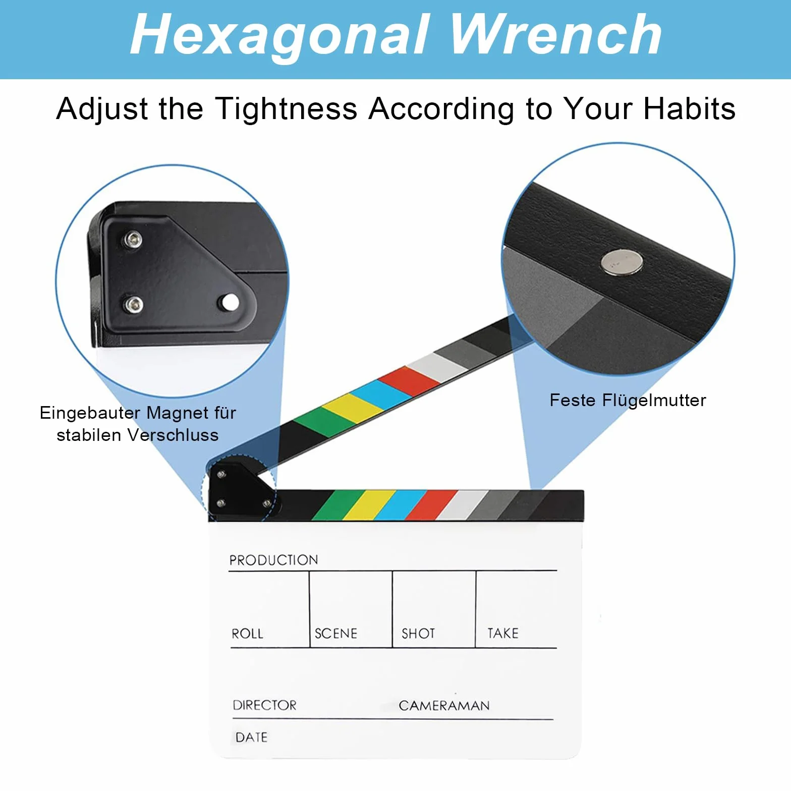 Ciak Cinematografico,Cinematografico di Film Clapper,30x25cm Acrilico Film Clapperboard,Regali per Cinefili,Cinema Gadget,Accessori Regista,Cinematografico per Programmi TV,Vlog