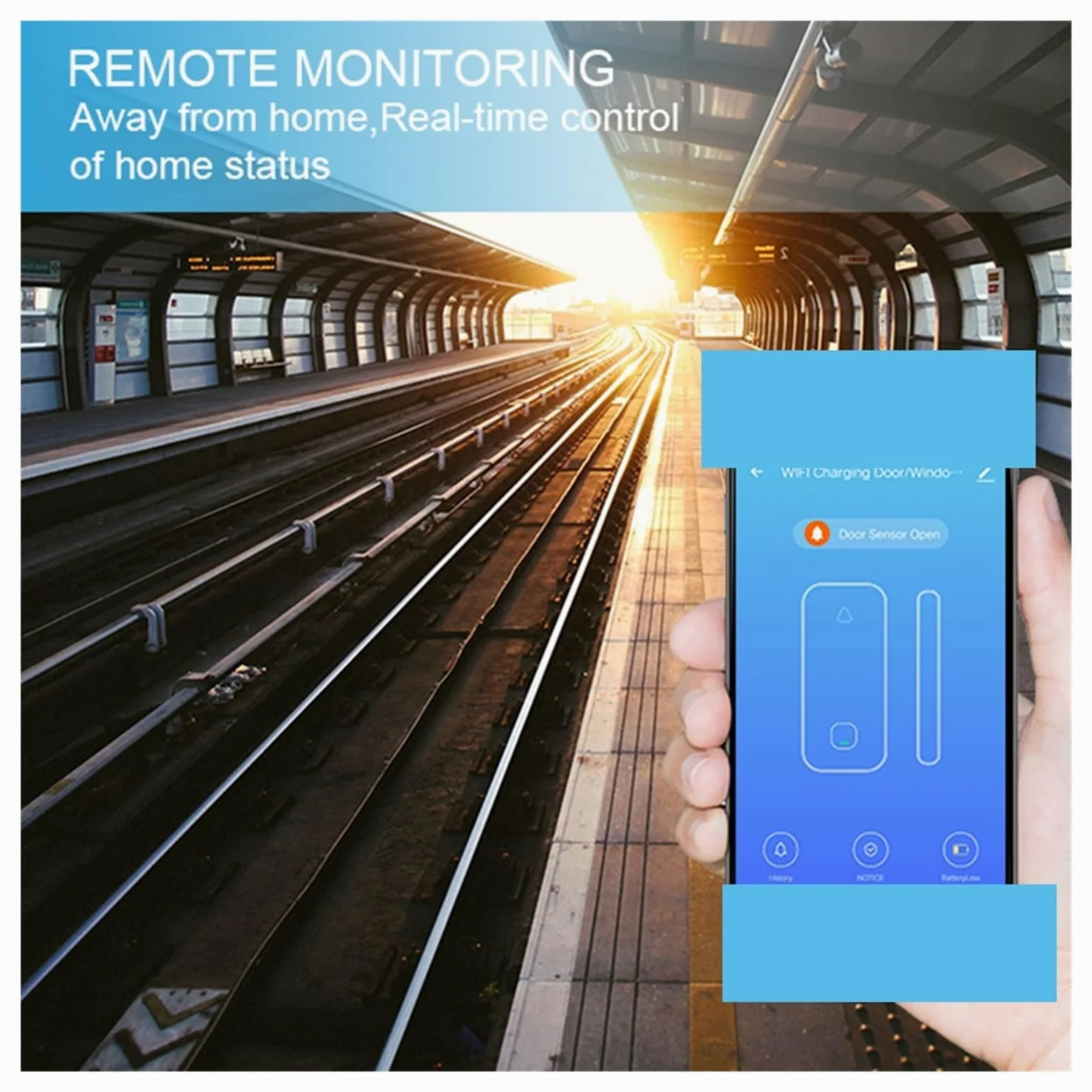 Porta Finestra Sensore Aperto Chiuso Rilevatore App Notifica Avviso Allarme di Sicurezza Funziona
