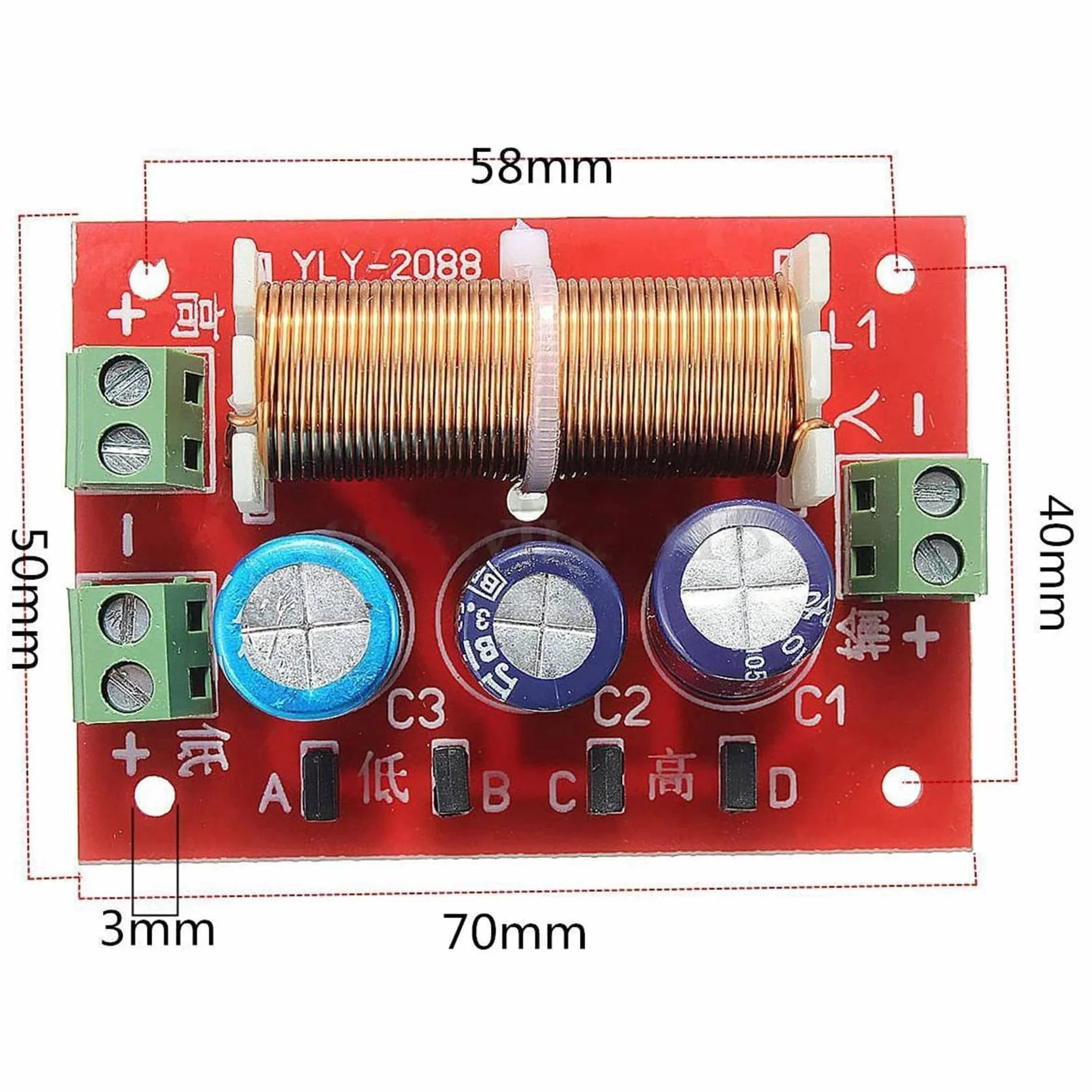 4X 400W Altoparlante Crossover 2 Vie Alto-Basso 4-16 Ohm Divisore di Frequenza per Altoparlante