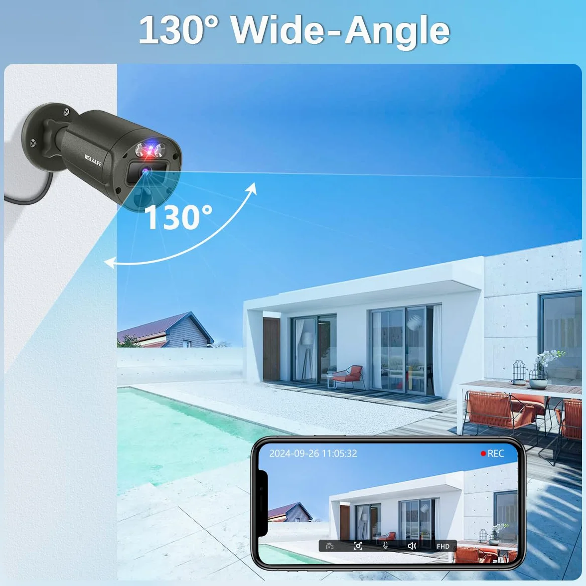 Sistema di telecamere di sicurezza cablate per esterni, audio a 2 vie e 4K Ultra HD, sistemi di videosorveglianza POE per la casa, kit di videosorveglianza DVR