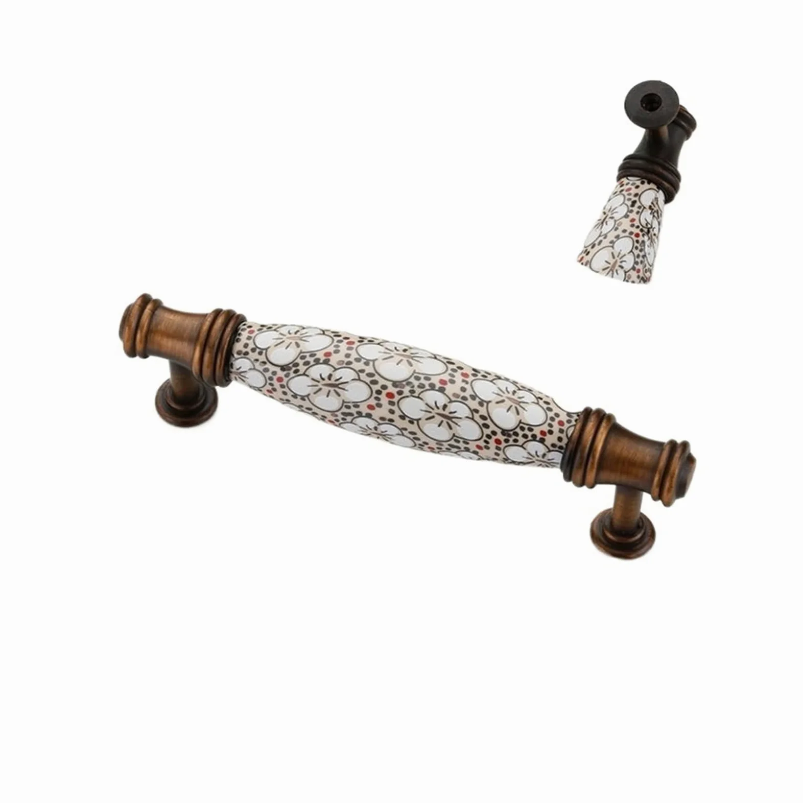 Generico Pomelli decorativi per cassetti in ceramica a forma di fiore, 10 pezzi, per guardaroba e mobili(Style 2)