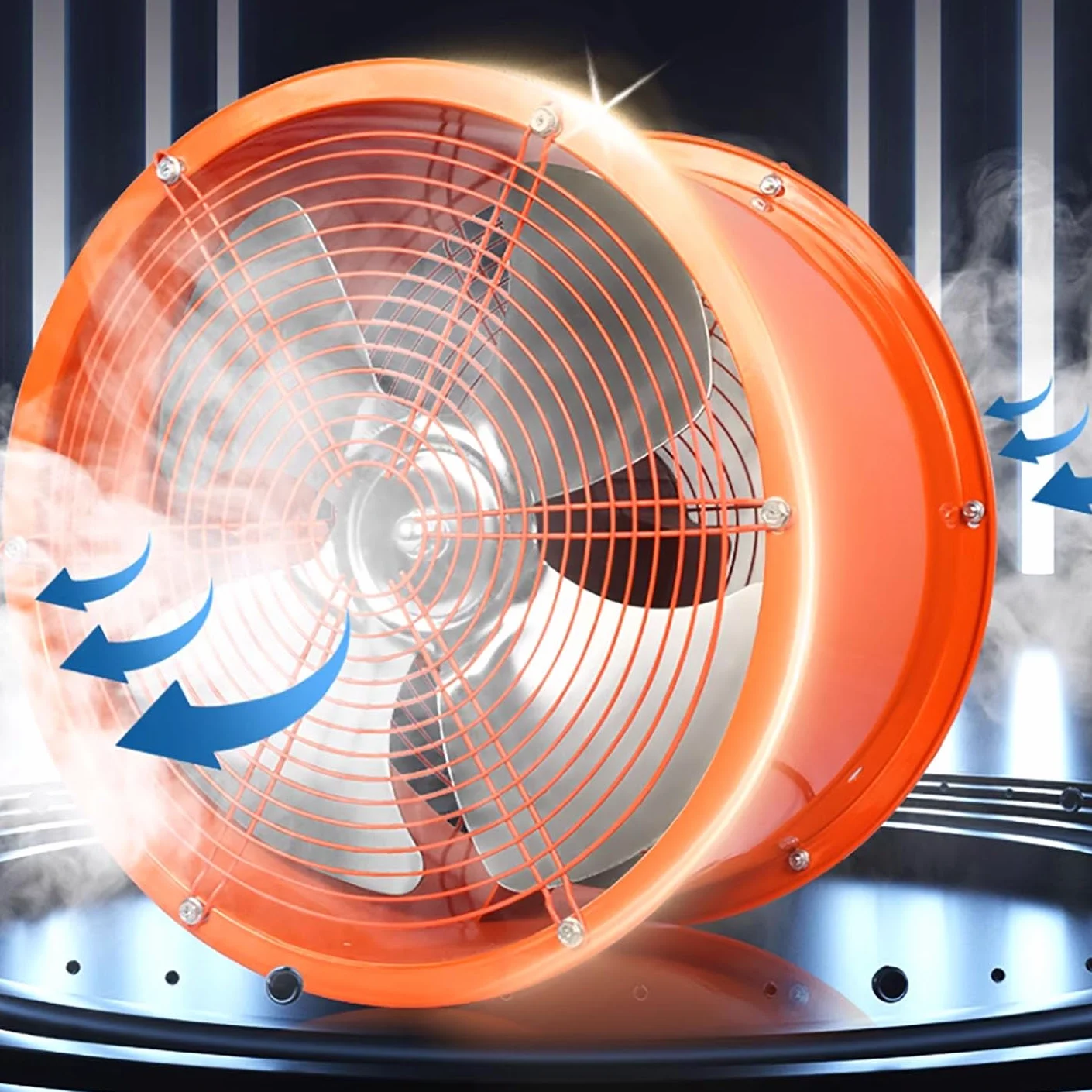 Ventilatore Industriale,Estrattore Aria Assiale per Tubi,Acciaio Inossidabile Aspiratore Bagno,Motore con Doppio Cuscinetto A Sfere,per Cucina,Soffiatore di Scarico,2800 Giri/Min,14 Inches