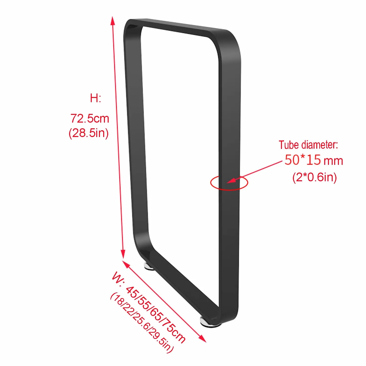 Gambe da tavolo rustiche in metallo, resistenti gambe in ferro da 72,5 cm, per sala da pranzo e bar, supporto moderno per scrivania e panca fai da te, capacità di carico 150 kg, design a tubo quadrato