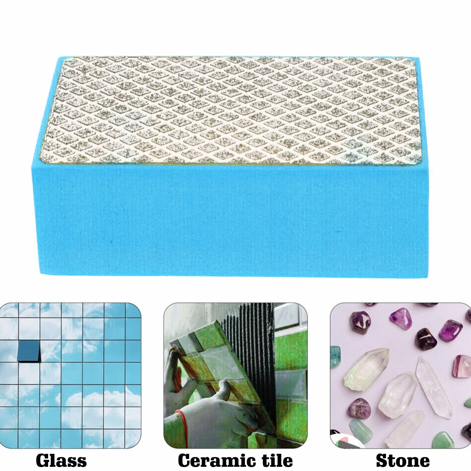 Diamantati Blocchi Abrasivi 5 Pezzi Mano Levigatura Pad Grana 60-1000 per Piastrelle Cemento Vetro Marmo