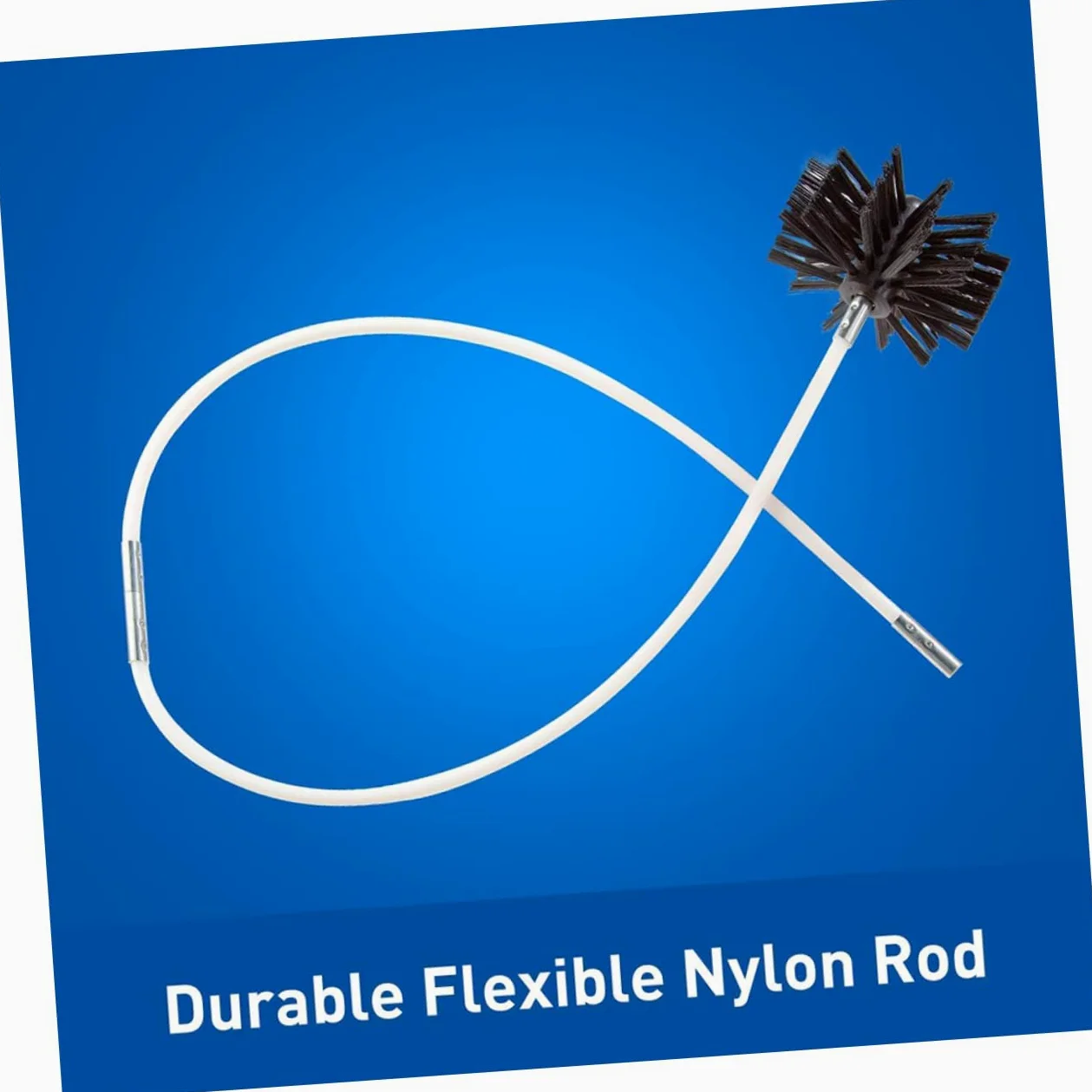 Alipis Scovolino Canne Fumarie in Nylon Manico in Legno la Pulizia di Condotti e Tubi Asciugatrice, Set Flessibile per Spazzola Pulisci Fumaria e Resistente