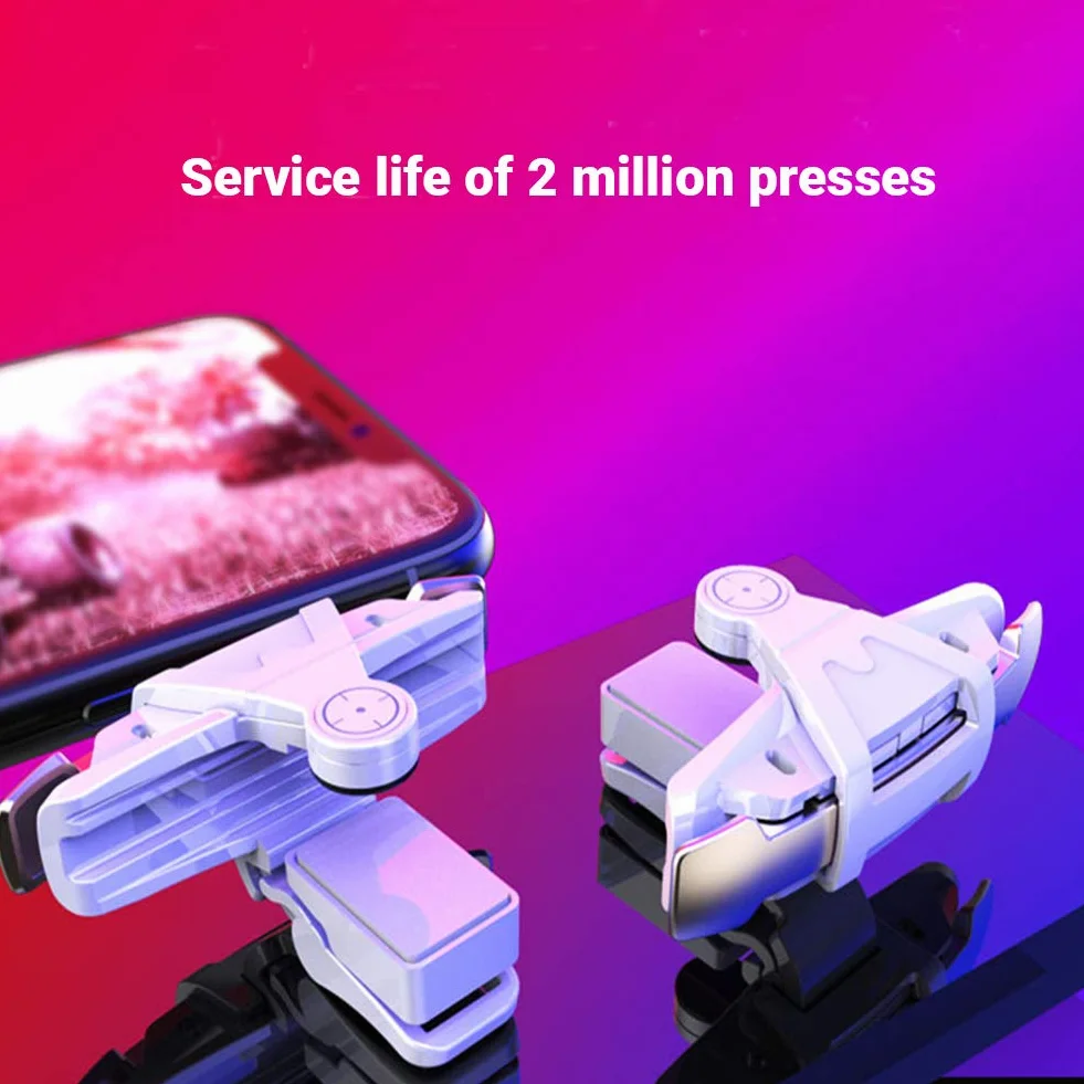 Ozkak Trigger Mobile Controller Joystick Smartphone Mobile Controller L1 R1 Gamepad Cellulari Mobili Game L1 R1 per PUBG COD Compatibile con Telefono Cellulare iPhone iOS Android, Bianco