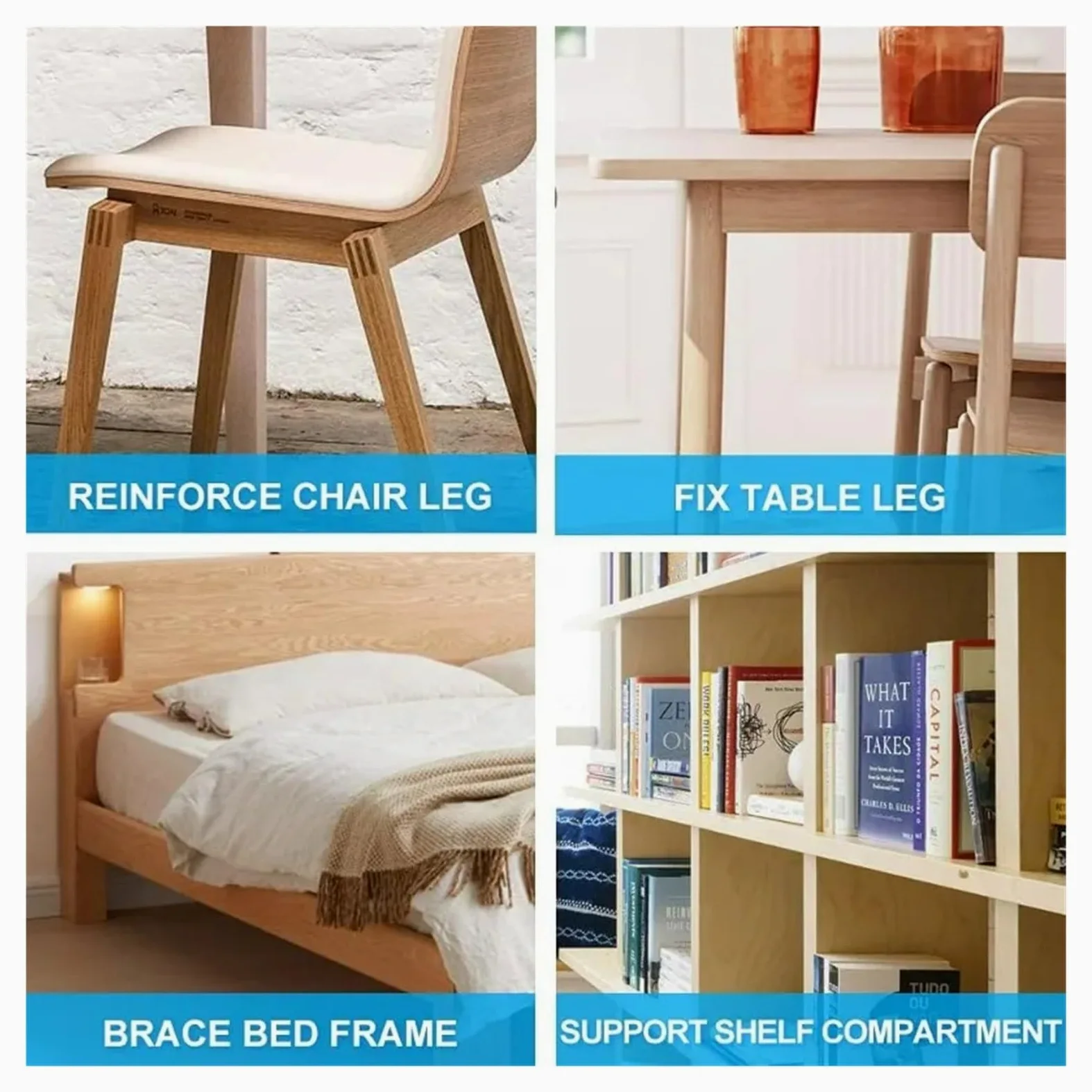 20/1 Set Staffa a L di supporti angolari Staffe ad angolo retto da 90 gradi con viti for mobili in legno for la casa Scaffali for sedie Adatto per il fissaggio e il supporto(20 Sets-16x20mm)