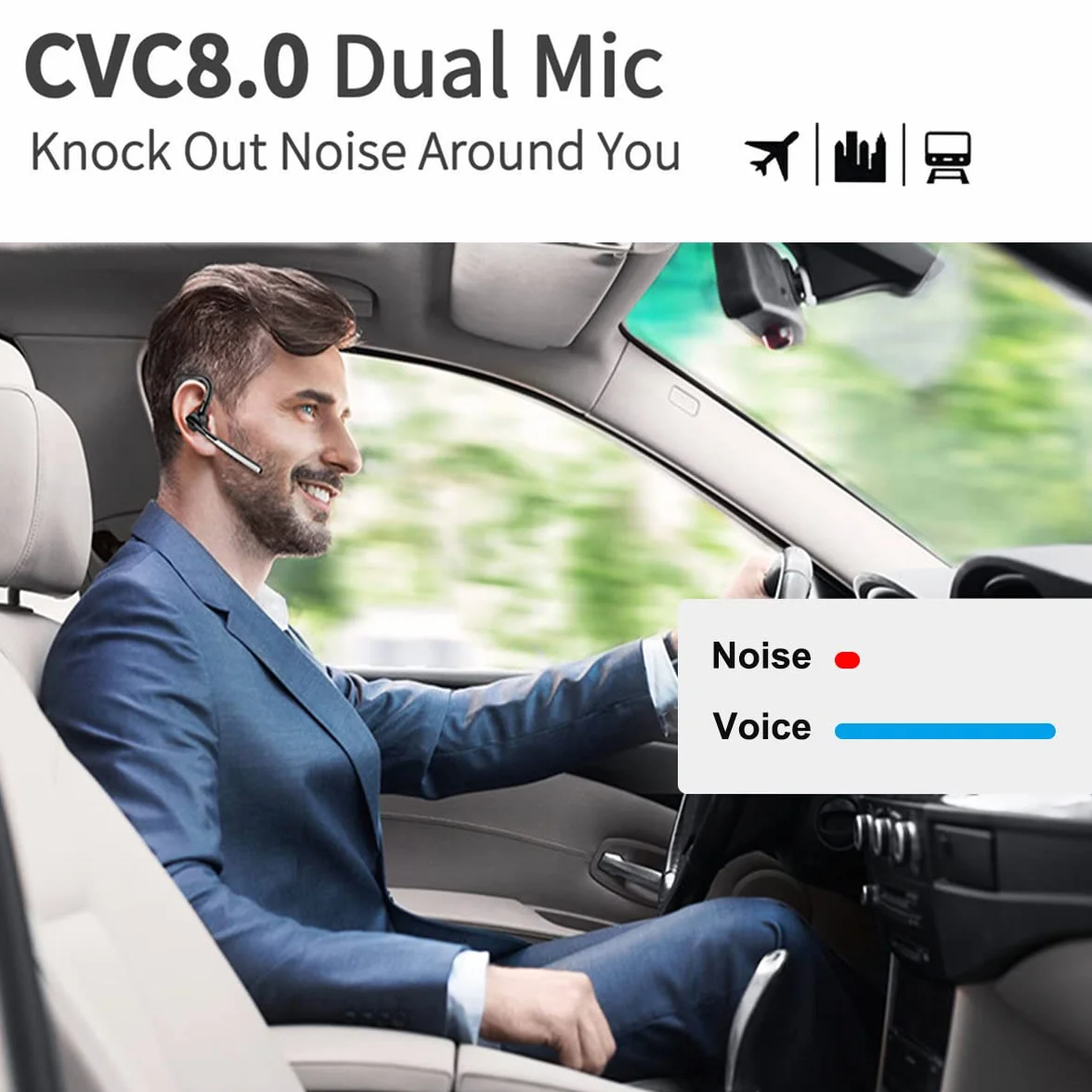 Conambo Auricolare Bluetooth 5.1 Aptx,16 Ore di Conversazione in HD CVC8.0 Cuffie Bluetooth Vivavoce con Cancellazione del Rumore a Doppio Microfono per iPhone Samsung Huawei HTC, Sony,ETC.(Nero)