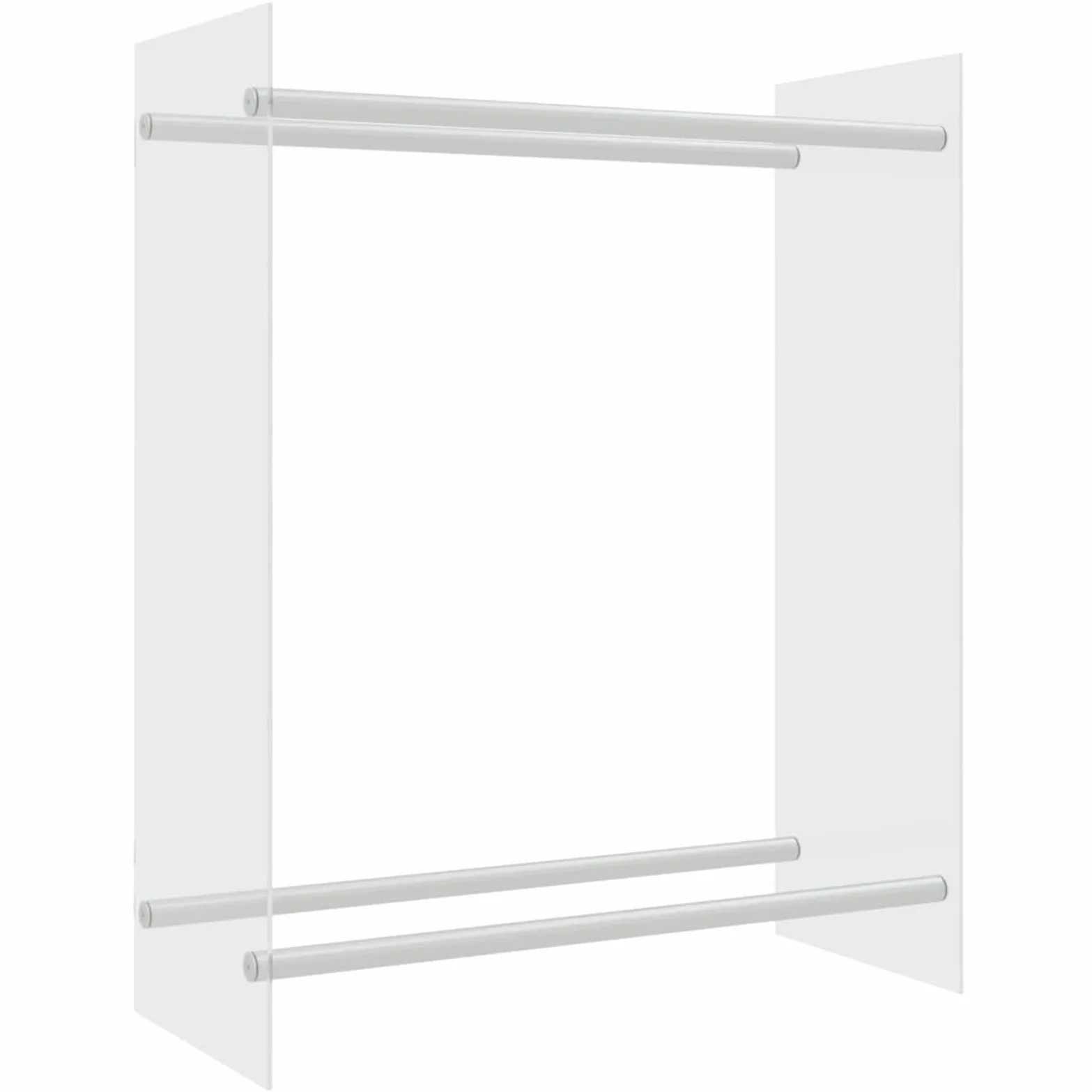Homgoday Porta Legna Trasparente 80x35x100 cm in Vetro Temperato, Portalegna da Interno, Portalegna da Ardere, Porta Legna per Camino, Legnaia da Interno, Impilabile Stufa Ripiano Legno