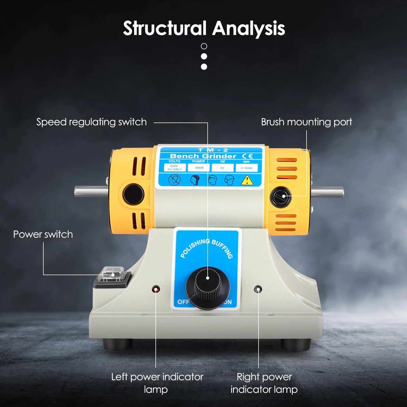 Lucidatrice da banco 350W 10000 rpm per taglio e lucidatura giada