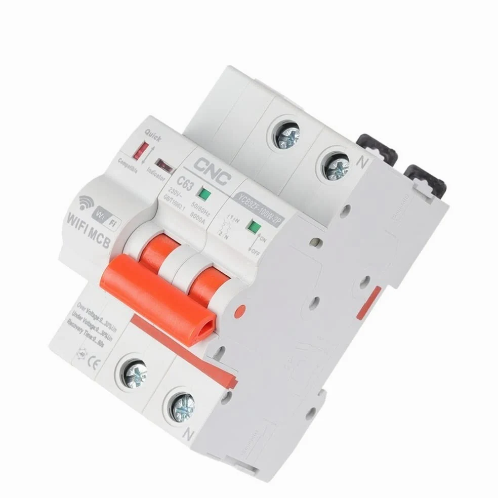 Interruttore Magnetotermico Differenziale Interruttore automatico del circuito della catenatore guida DIN 4P for la casa intelligente(100A)