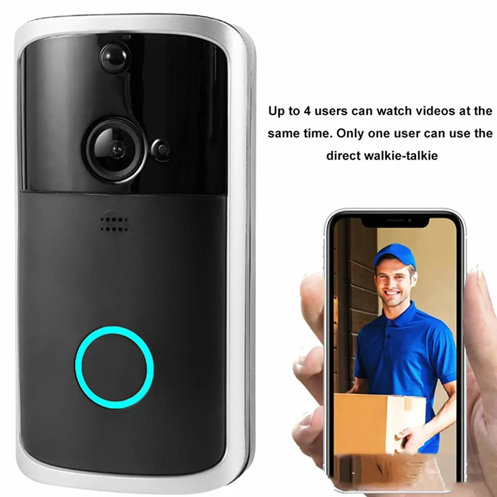 Smart Phone Wireless WiFi Video Smart Phone, Videocitofono con Campanello, Buono per La Sicurezza Domestica, Perfetto Come Il Regalo per La Casa