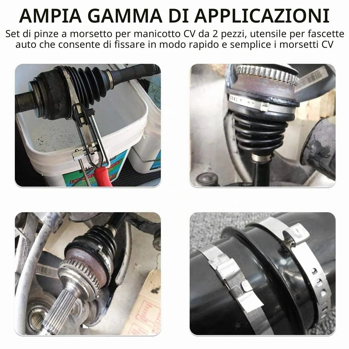 Set di 22 Pezzi Pinza per Fascette Auto Metalliche Stringitubo Acciaio Inox