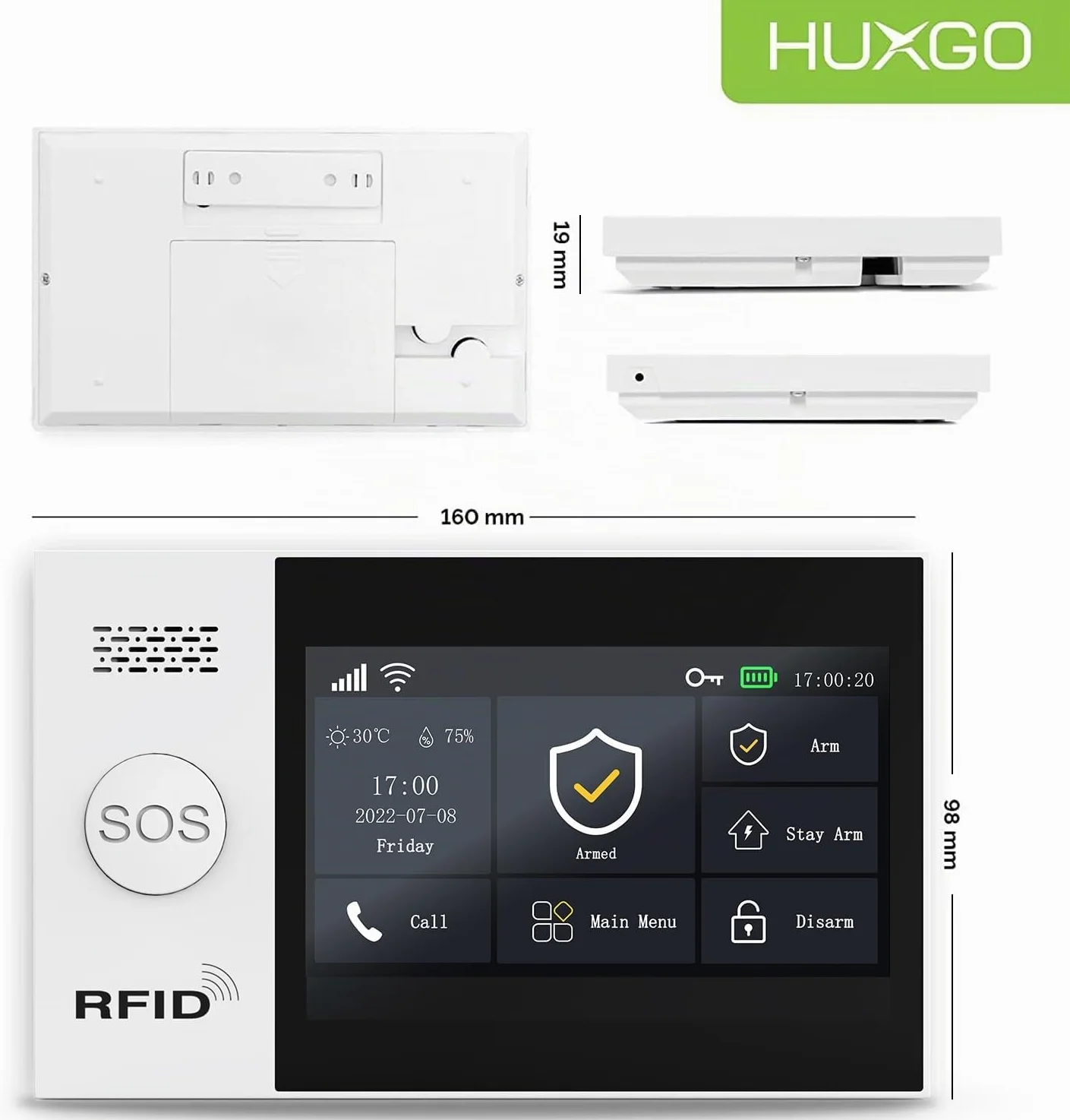 Centrale di allarme wireless HXA007 4G con modulo WiFi e GSM 4G LTE | Controllo tramite Tuya Smart App, SMS e chiamate, funzione di emergenza SOS