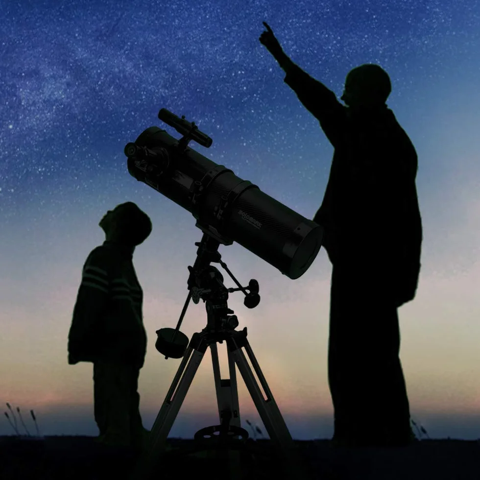 Telescopio riflettore newtoniano 130EQ per adulti, telescopi professionali per adulti astronomia, viene fornito con adattatore per smartphone con obiettivo Barlow 1.5X e filtro luna T 13%