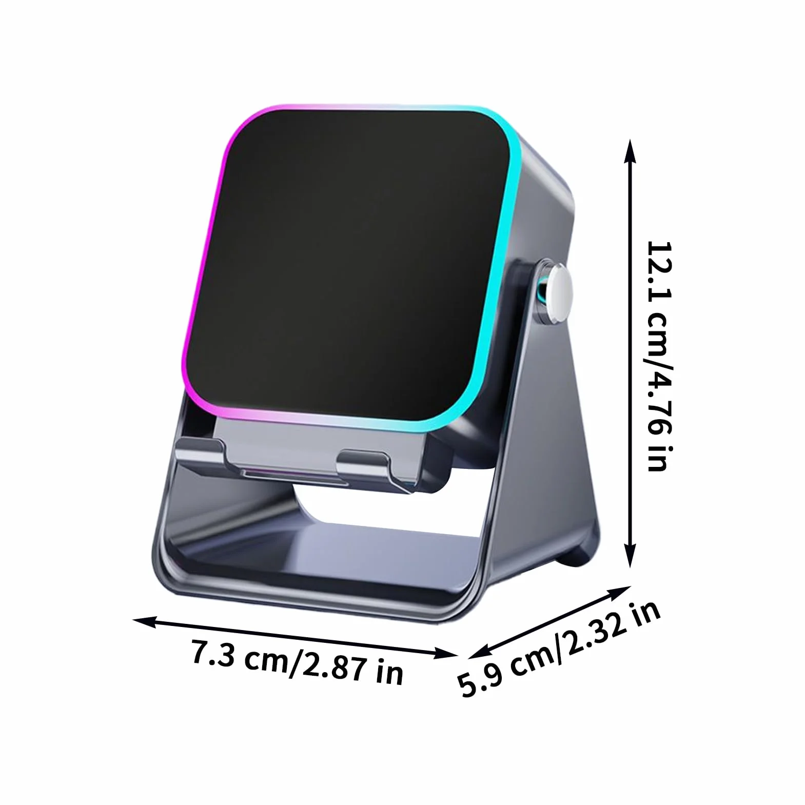 Wireless Induction Speaker, 10 W Folding Phone Holder Audio Smartphone Bracket with Light, Wireless Induction Speaker, Compact Music Player, Multi-Functional Desk Station, Use for HomeTravel
