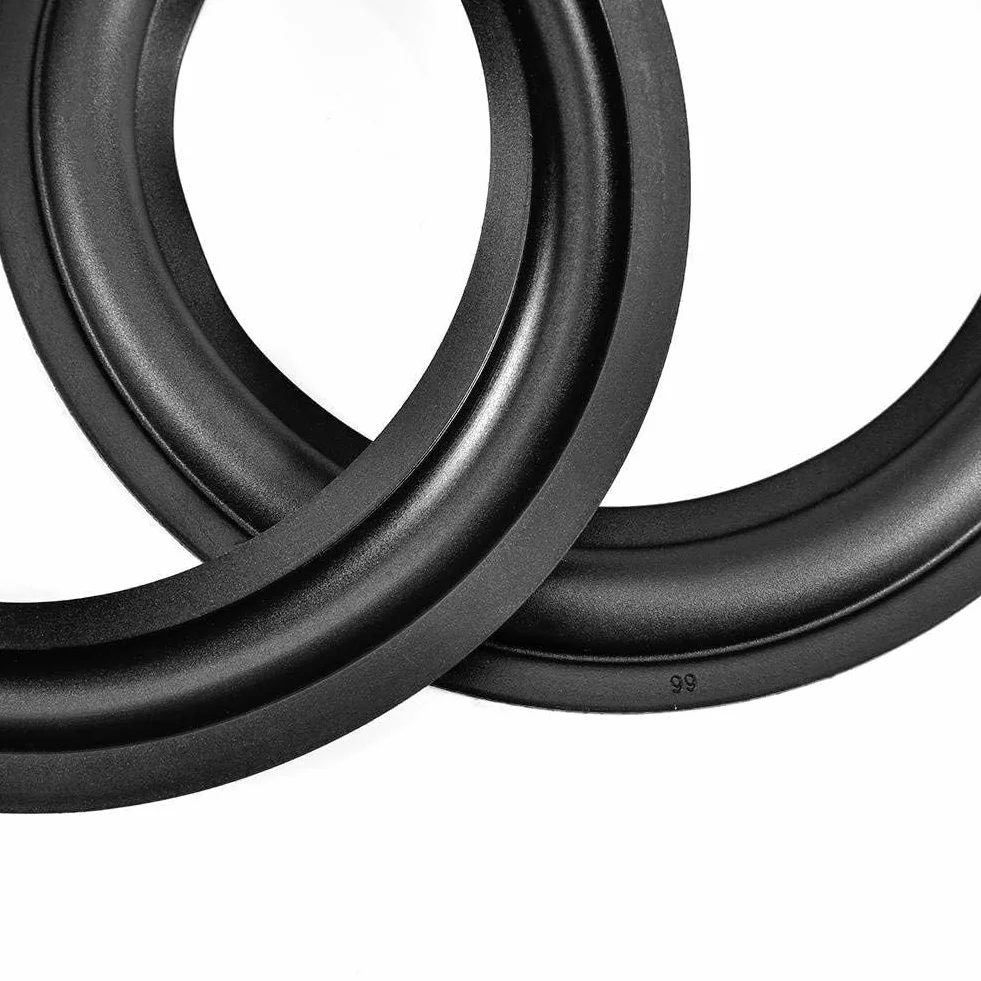 Zerone Altoparlante Riparazione Perforata Bordo Surround Kit Ricambio 2pcs 6 Pollici / 156mm Gomma Nero