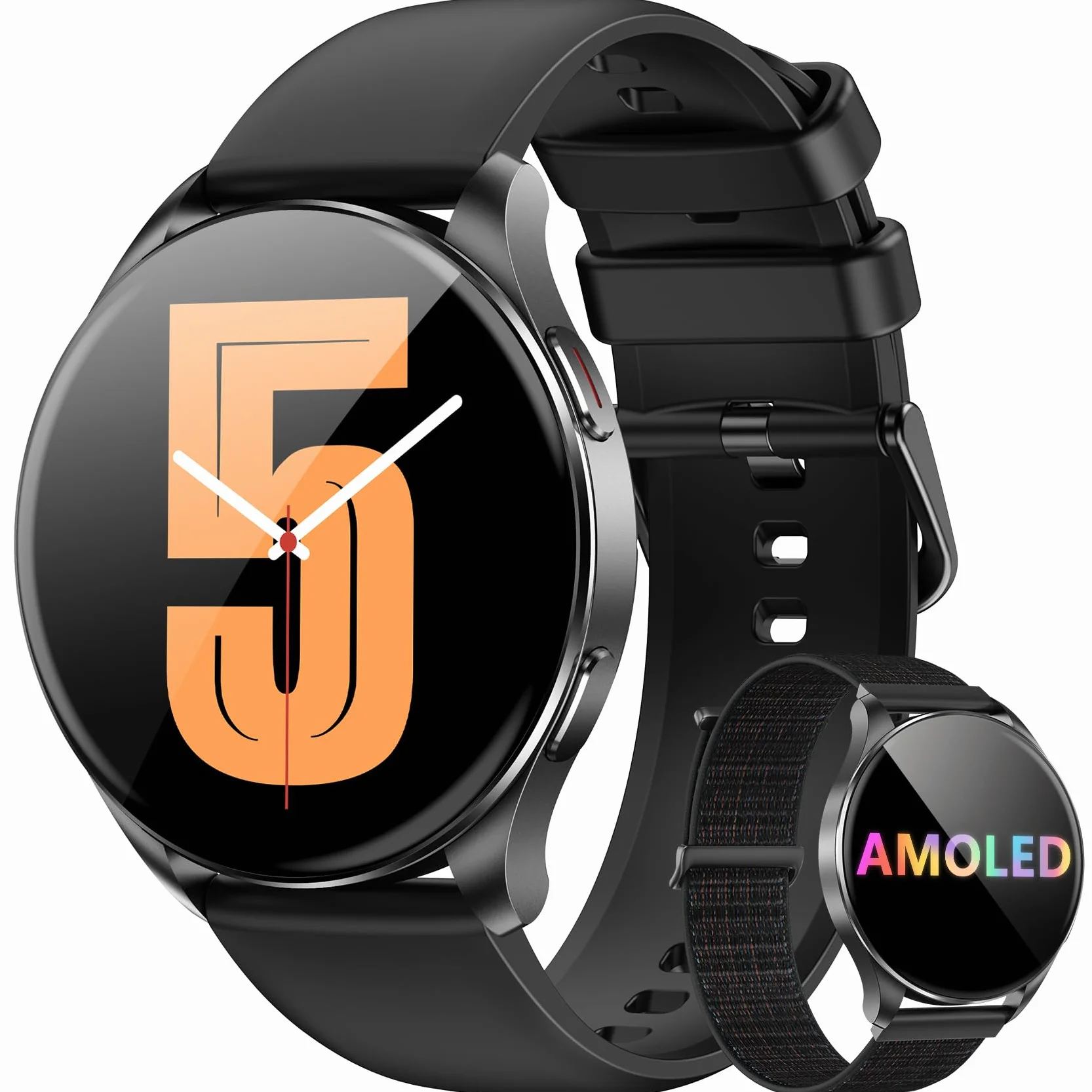 Blackview Smartwatch Uomo Donna, Effettua e Rispondi alle Chiamate, Orologio Smartwatch Fitness con 1.43' HD AMOLED/112+ Sportive/SpO2/Monitoraggio del Sonno/Cardiofrequenzimetro per Android IOS