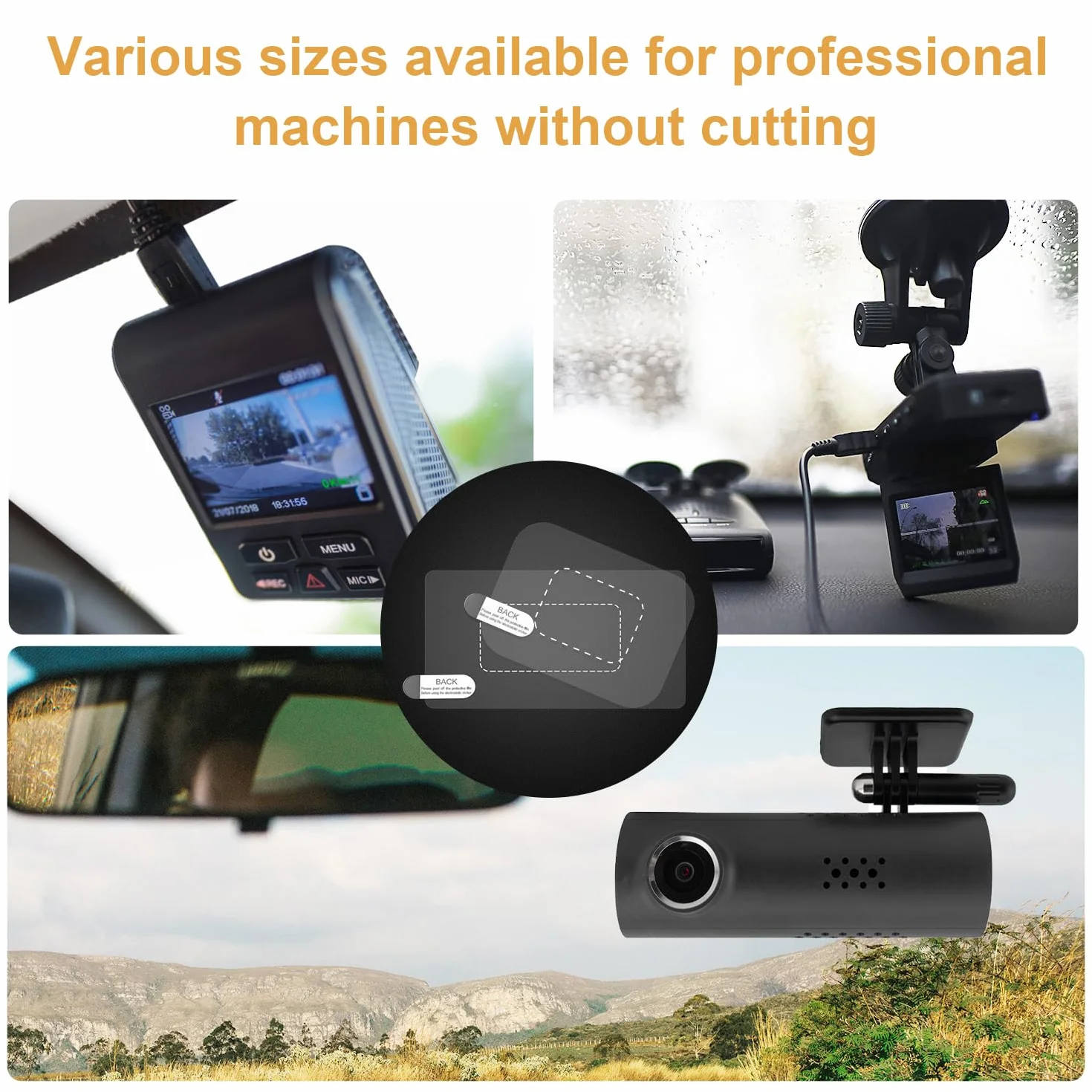 8pz Adesivi per Dashcam per Parabrezza, Adesivo Elettrostatico Trasparente Pellicola Antistatica Dashcam Resistente alle Intemperie Pellicola Elettrostatica per Il Montaggio della Dash Cam