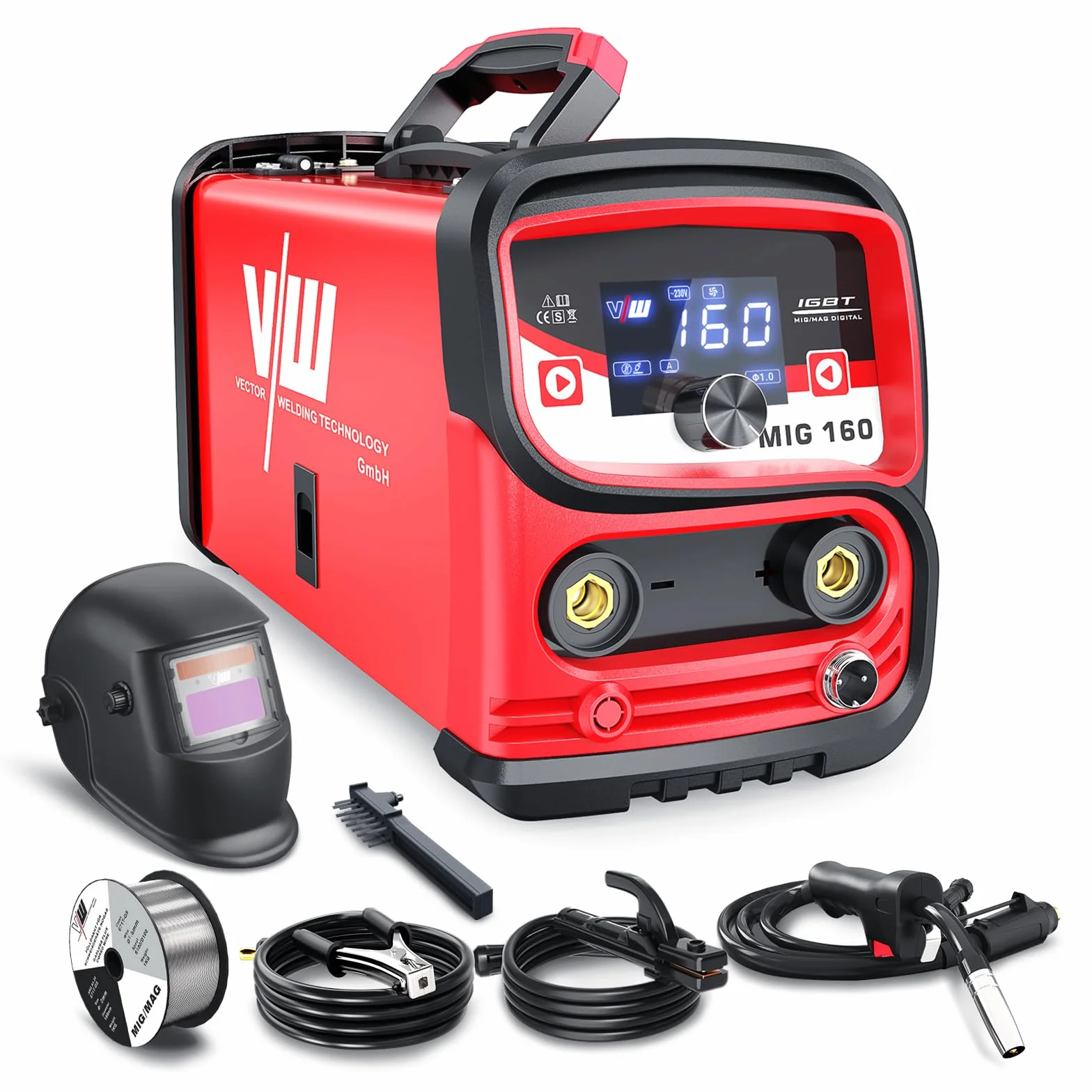 VECTOR WELDING Saldatrice a Filo Continuo MIG 160A 2 In 1 MIG/ARC IGBT Inverter