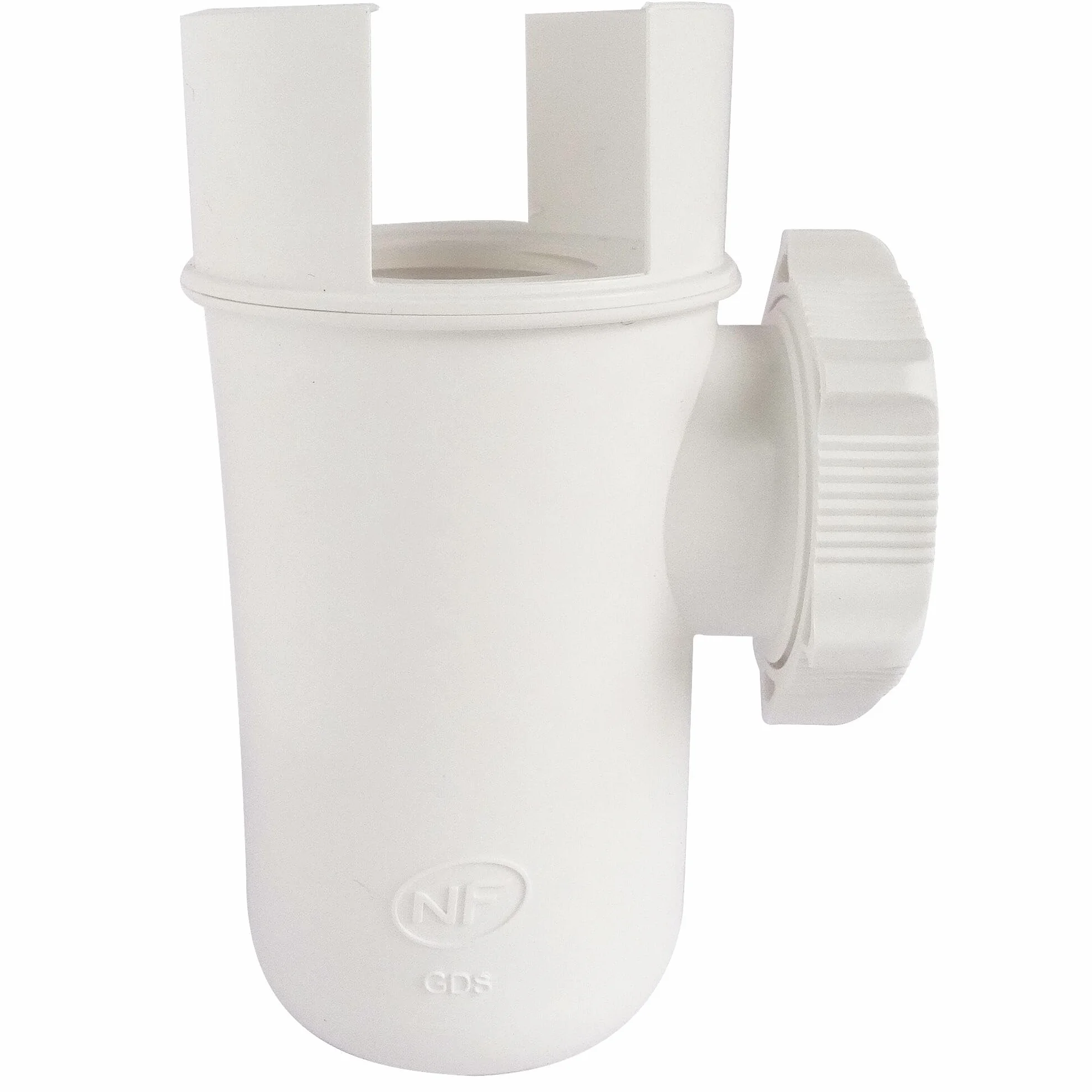 SOMATHERM FOR YOU - Sifone NF auto sigillato con deflettore per gruppo di sicurezza di serie - Installa semplicemente avvitando, Grigio