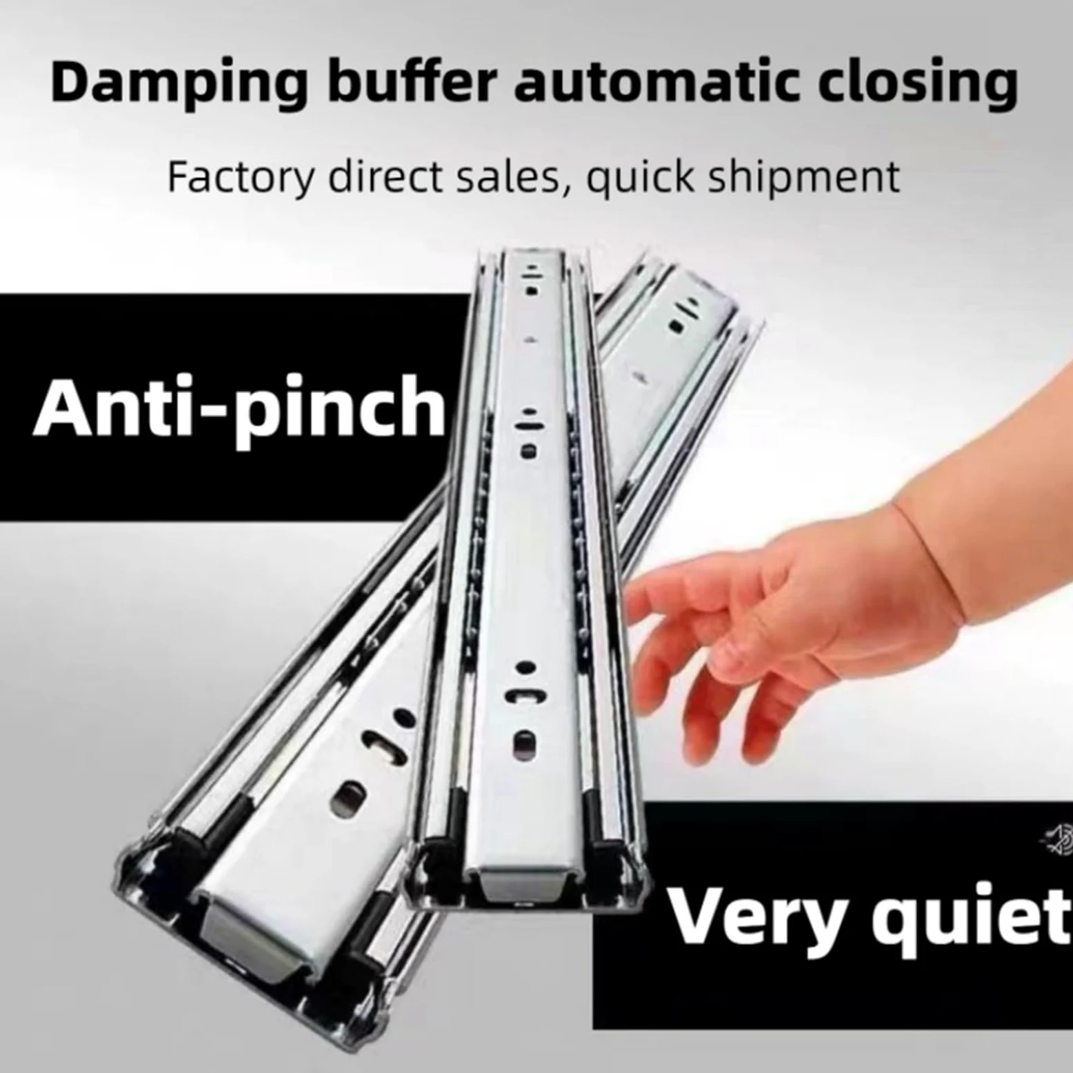 Guide per cassetti ad estrazione totale, Guide for cassetti Guida di scorrimento for in acciaio laminato a freddo Armadio a 3 sezioni da 10-20 pollici(14-inch)
