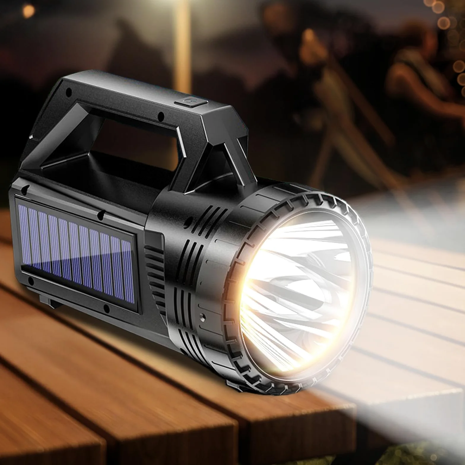 Torcia a energia solare a LED, ricaricabile, 800 lumen, luce per esterni, tipo C e ad energia solare, impermeabile, robusta, per campeggio, escursionismo, camminata, lavoro